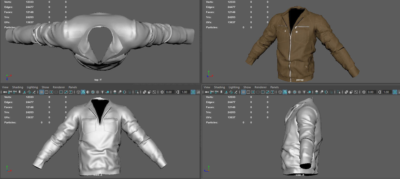 BOMBER military jacket 3D model_14
