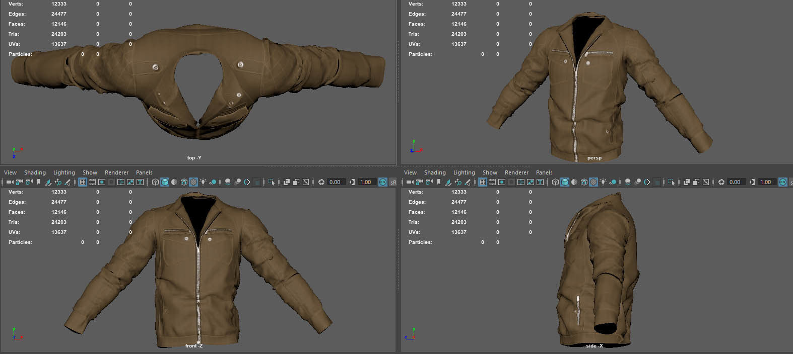 BOMBER military jacket 3D model_13