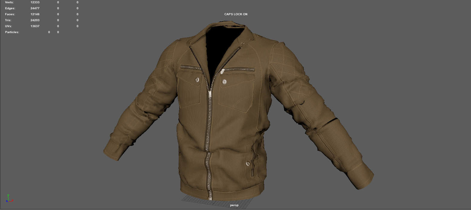BOMBER military jacket 3D model_5