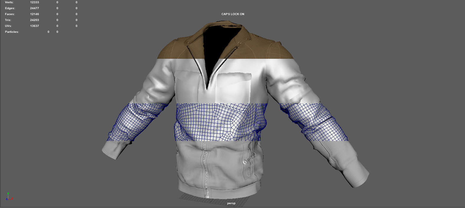 BOMBER military jacket 3D model_11