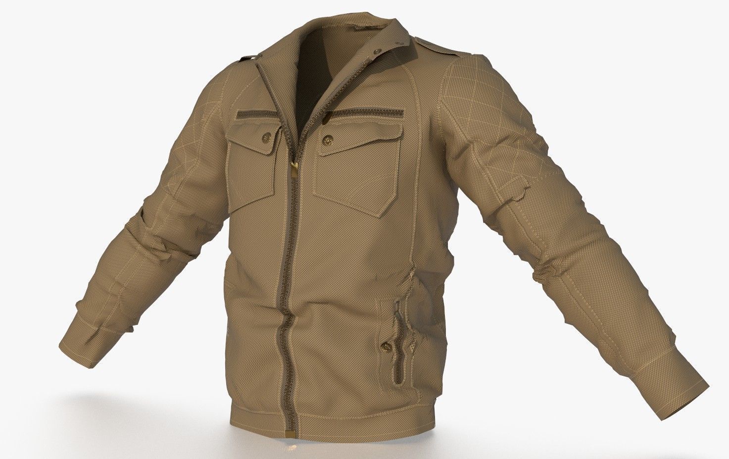 BOMBER military jacket 3D model_1