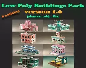 Low Poly City Pack Low-poly 3D model