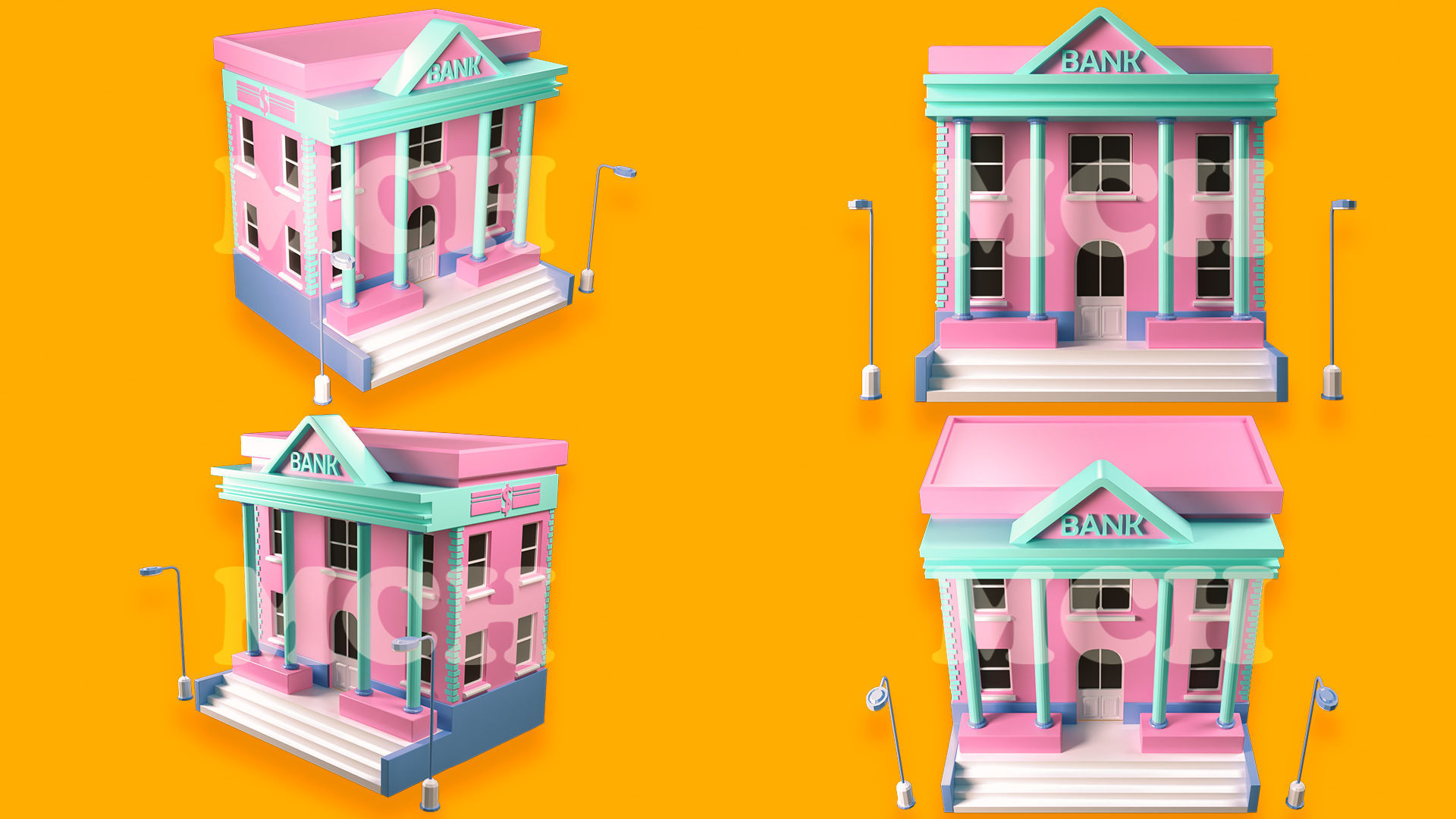 Low Poly City Pack Low-poly 3D model_7