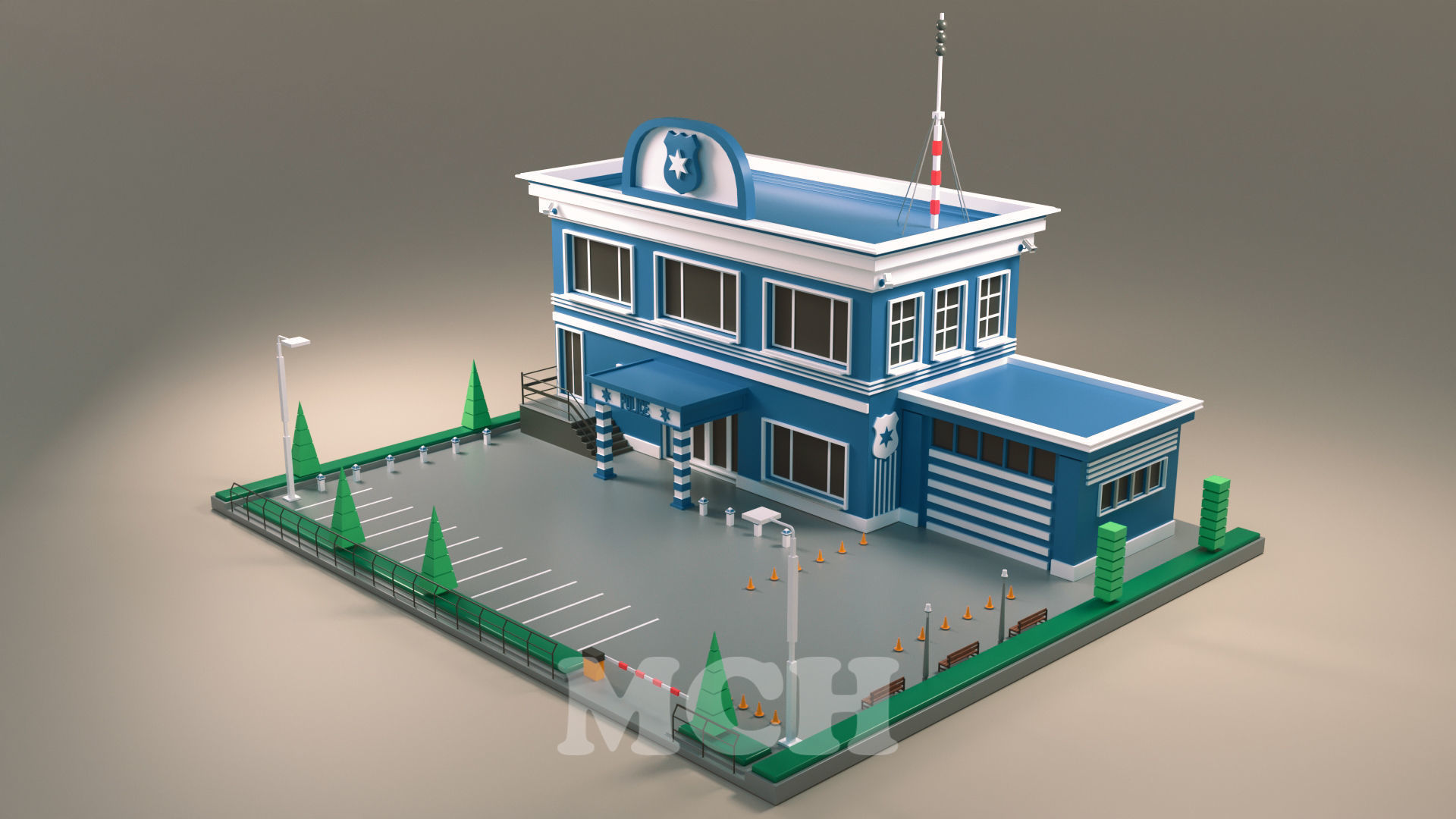 Low Poly City Pack Low-poly 3D model_16