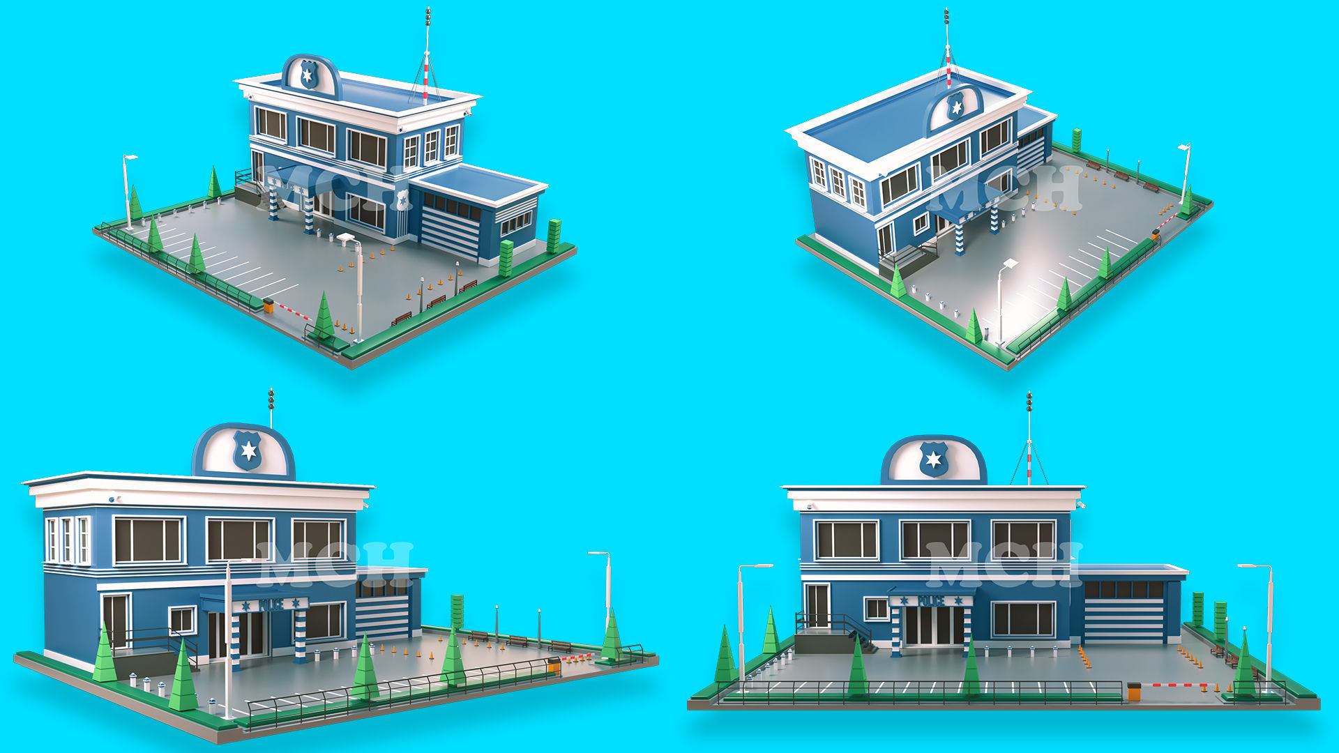 Low Poly City Pack Low-poly 3D model_6