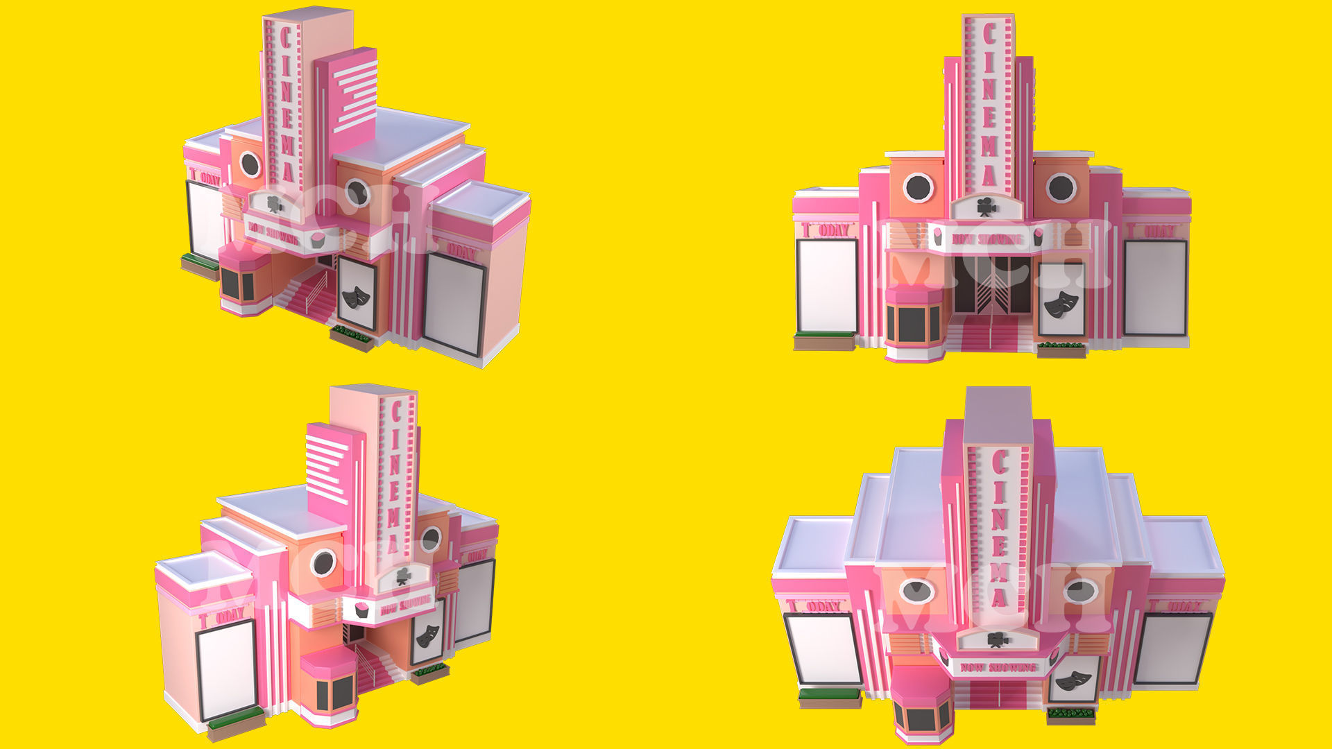 Low Poly City Pack Low-poly 3D model_3