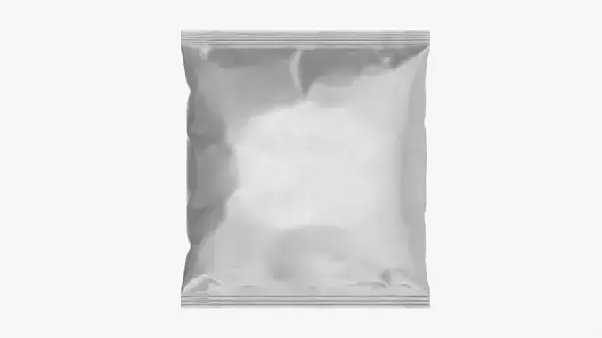 Square snack package mockup 02 3D model
