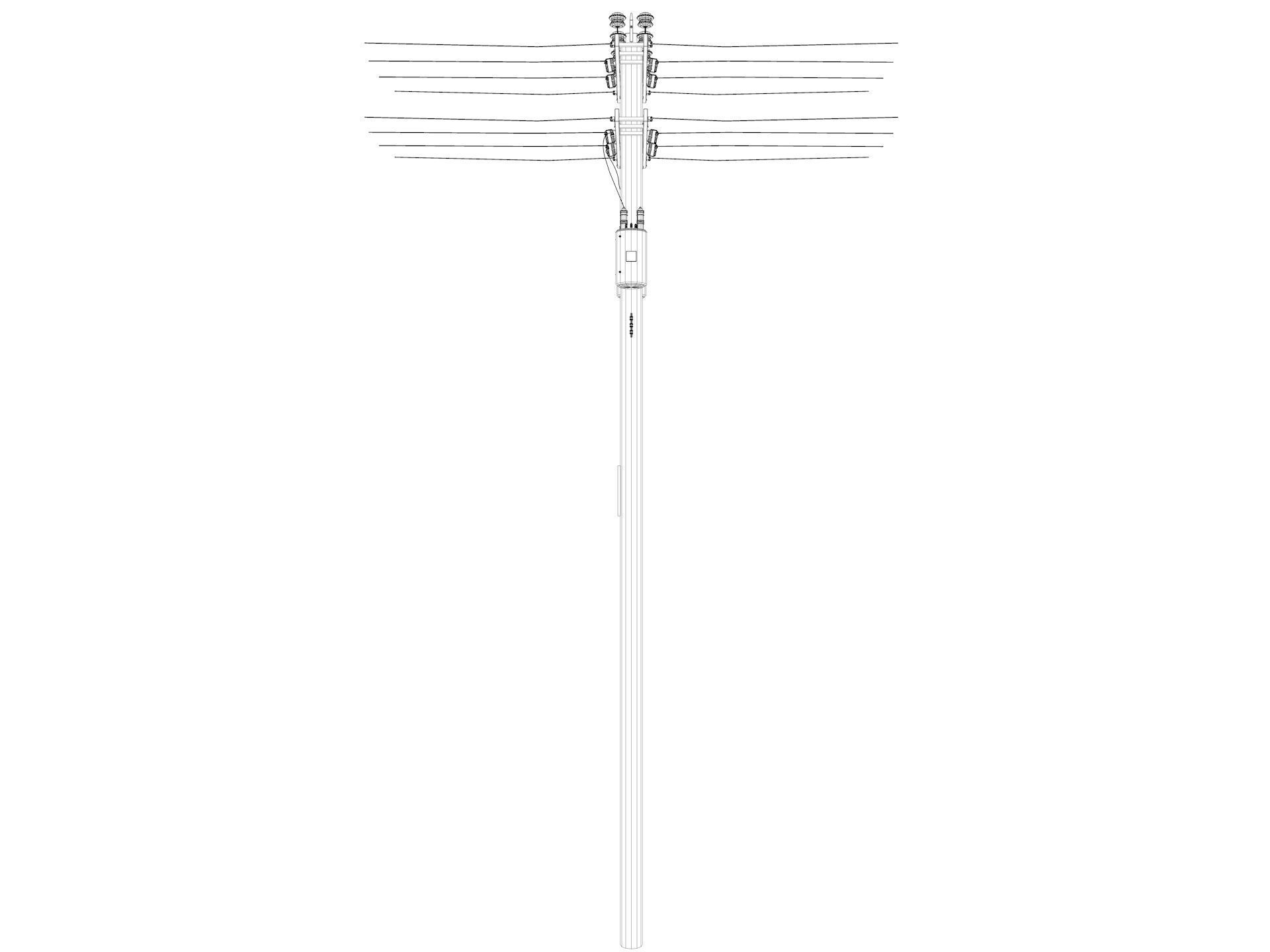 Abandoned Electric Pole 3D model_21