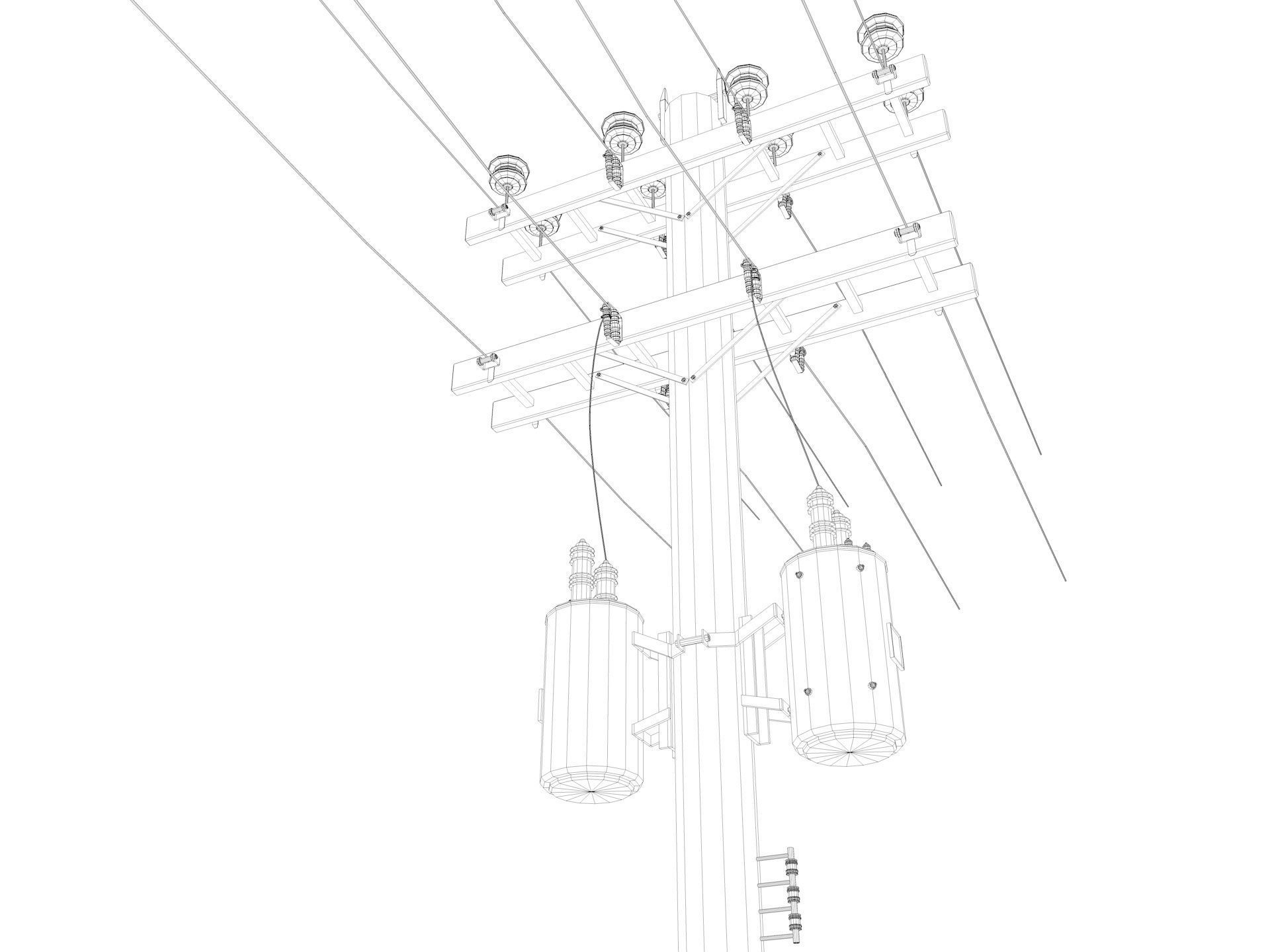 Abandoned Electric Pole 3D model_17