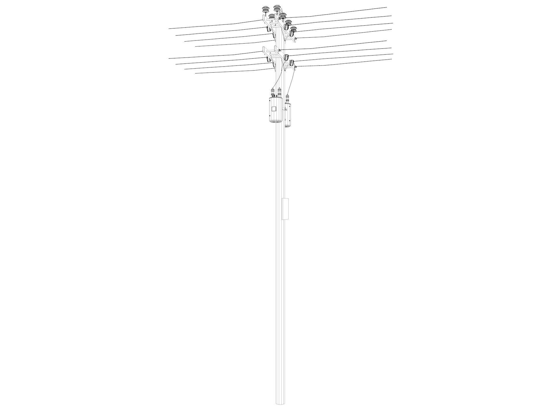 Abandoned Electric Pole 3D model_23