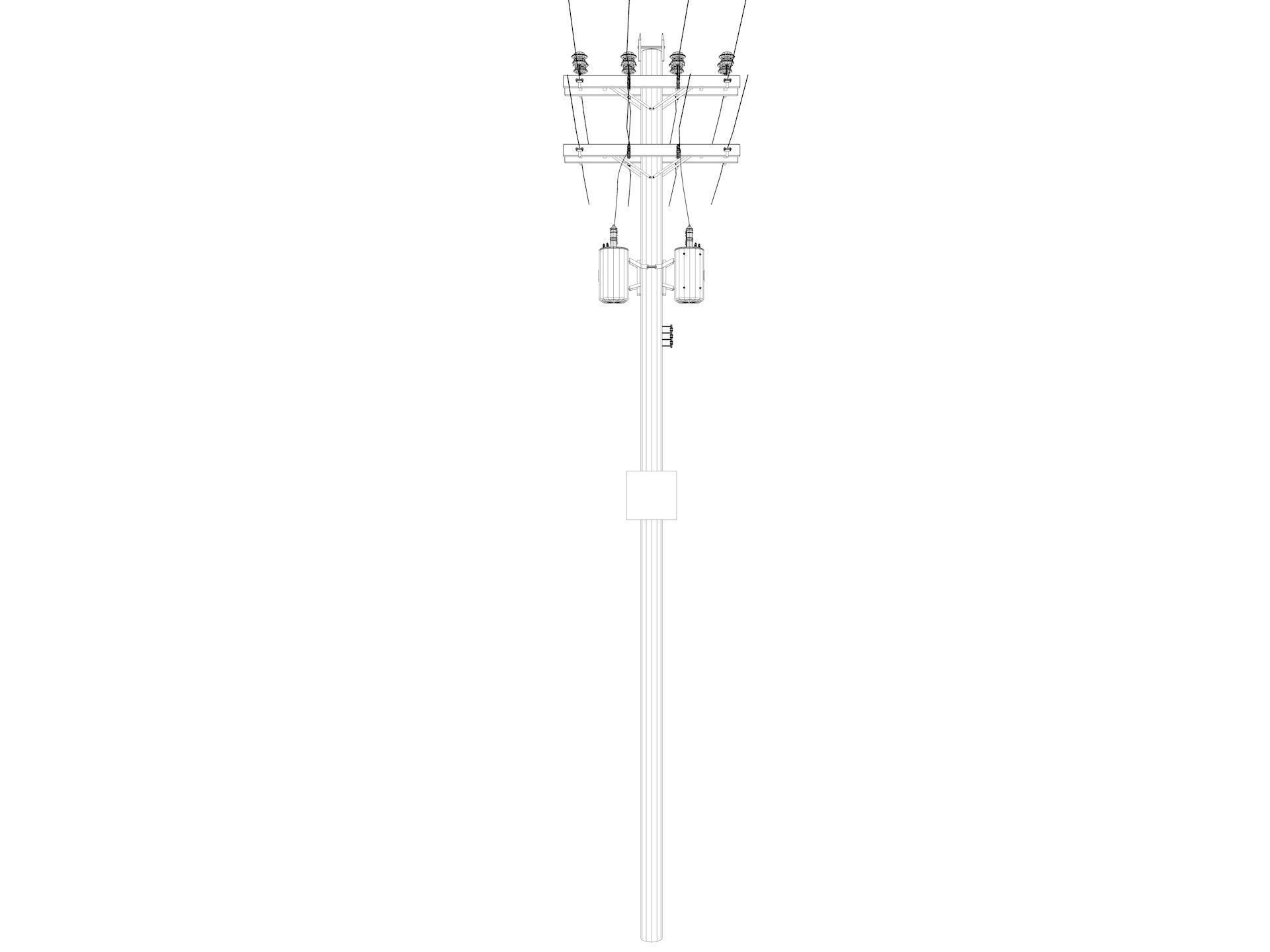 Abandoned Electric Pole 3D model_16