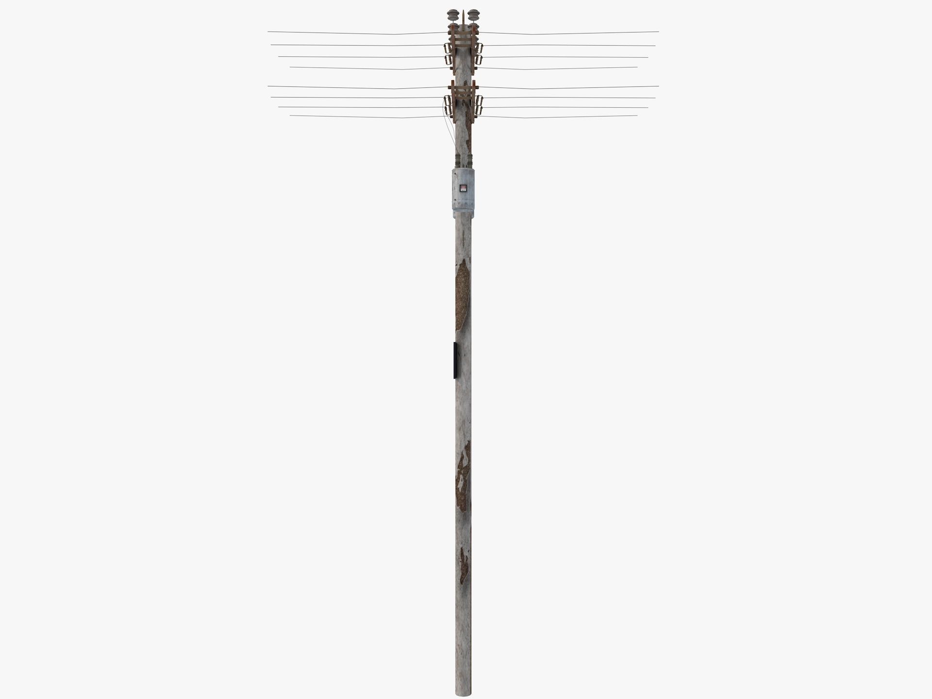 Abandoned Electric Pole 3D model_9
