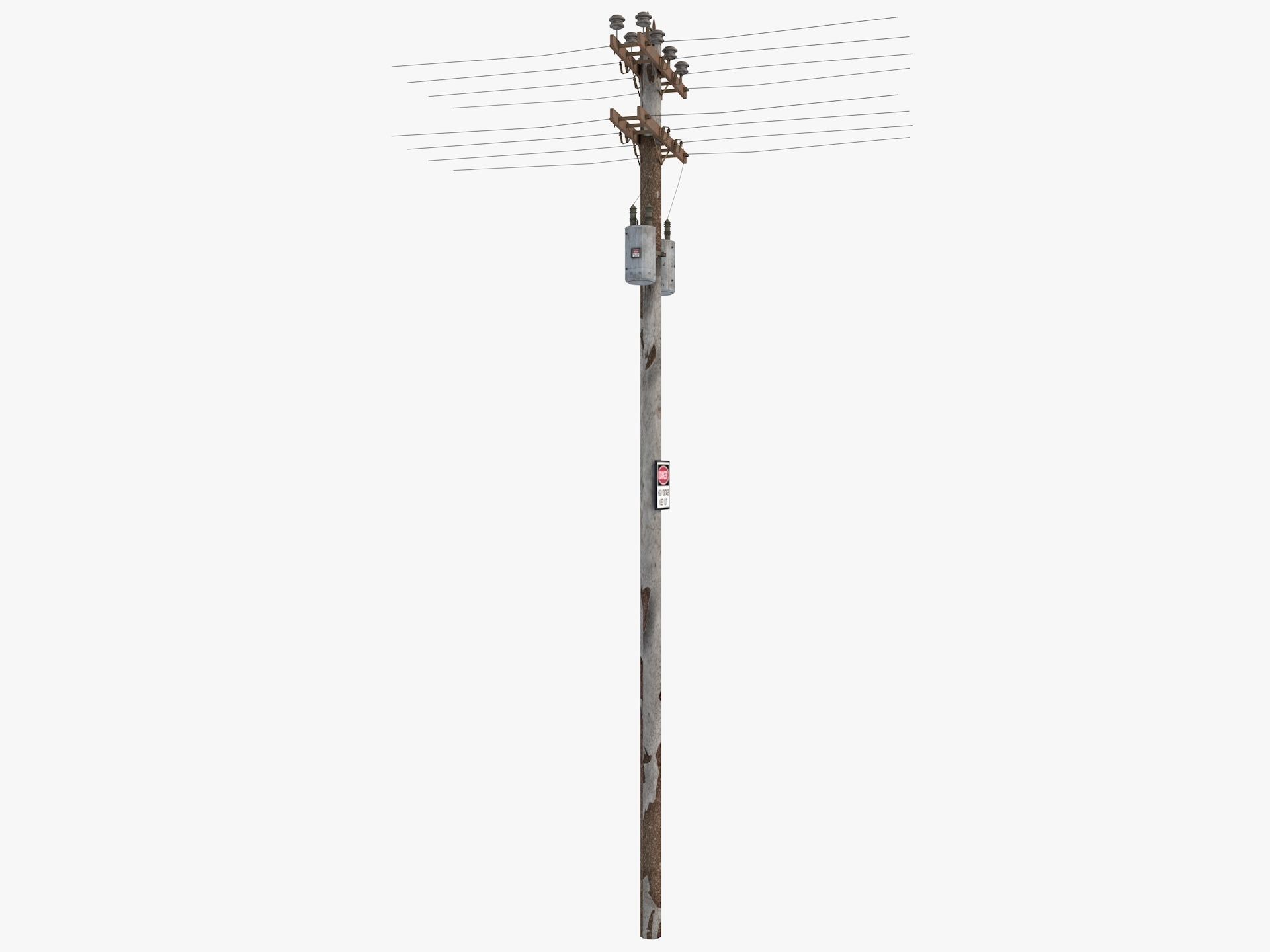 Abandoned Electric Pole 3D model_11