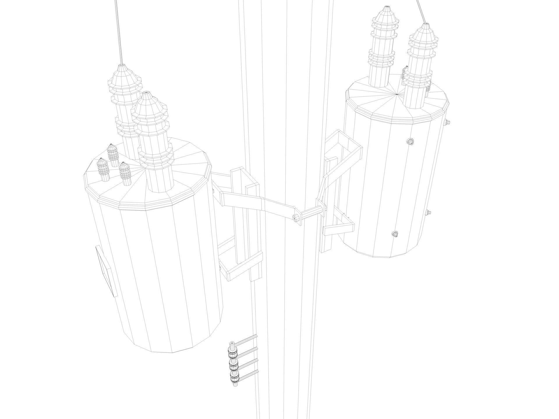 Abandoned Electric Pole 3D model_19