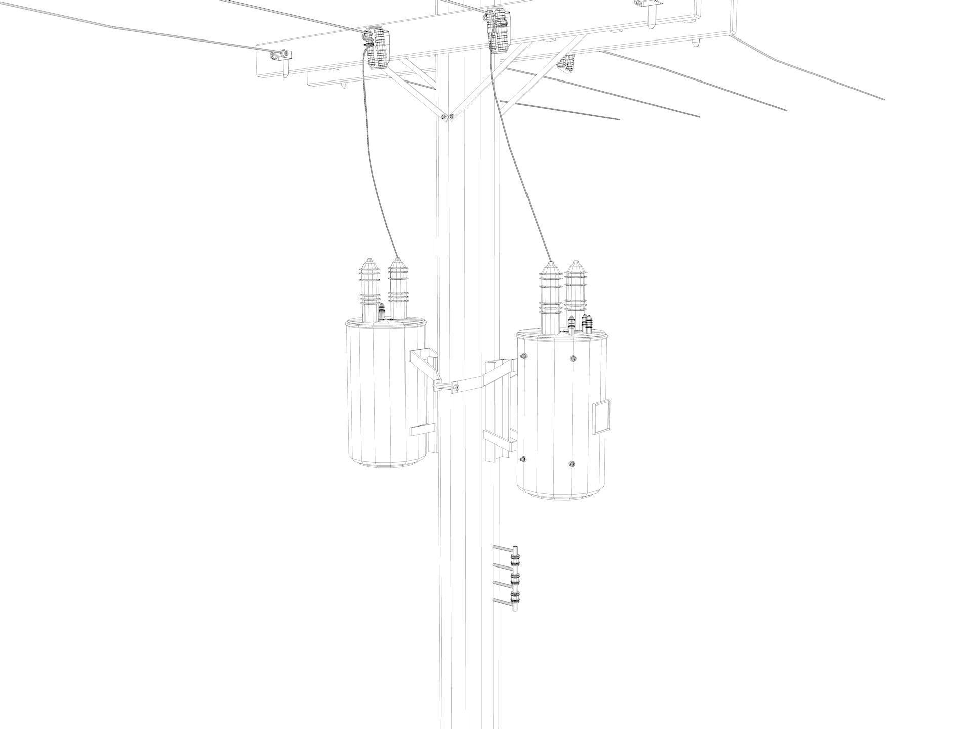 Abandoned Electric Pole 3D model_15