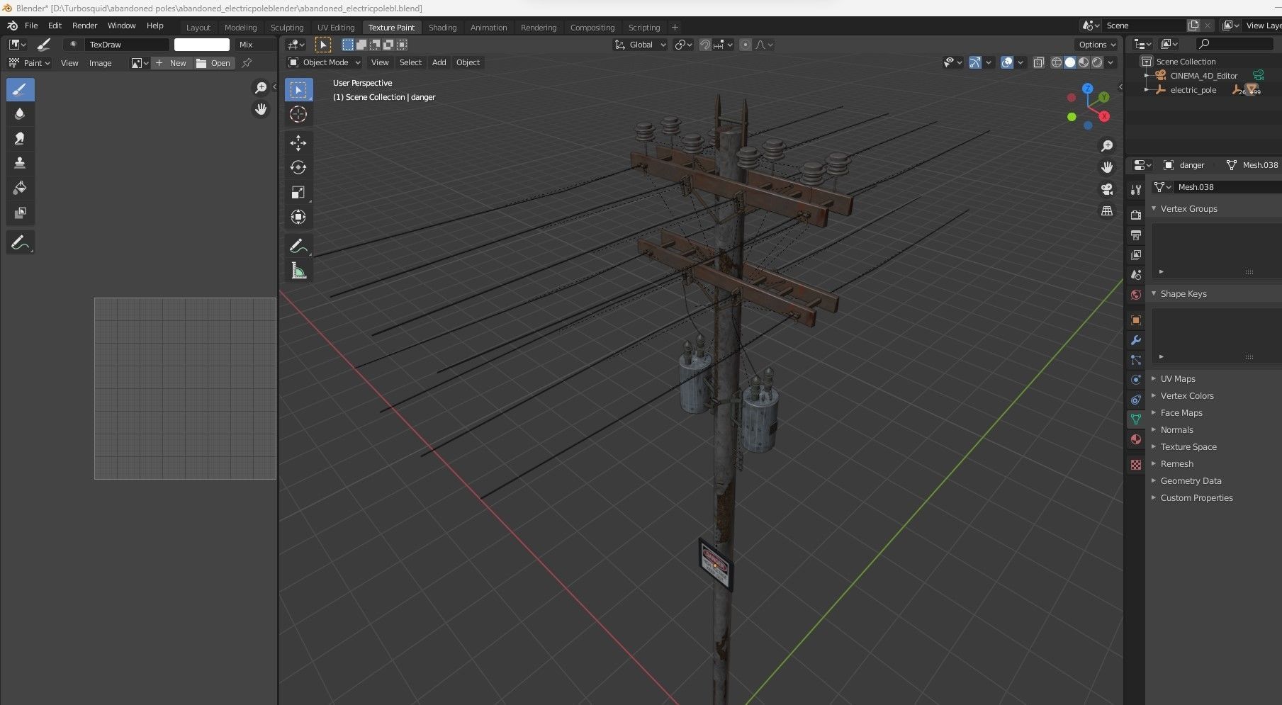 Abandoned Electric Pole 3D model_12