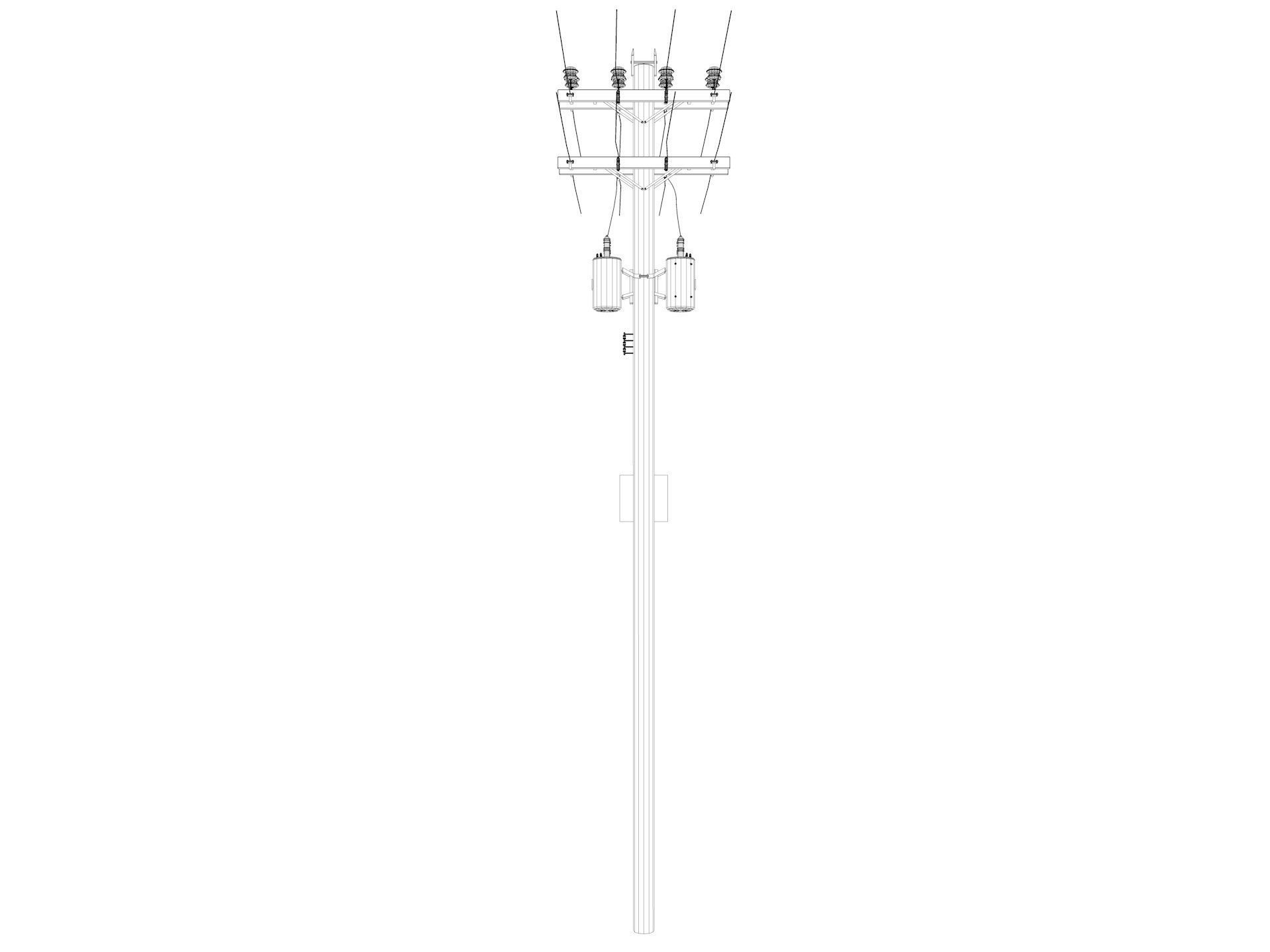 Abandoned Electric Pole 3D model_22