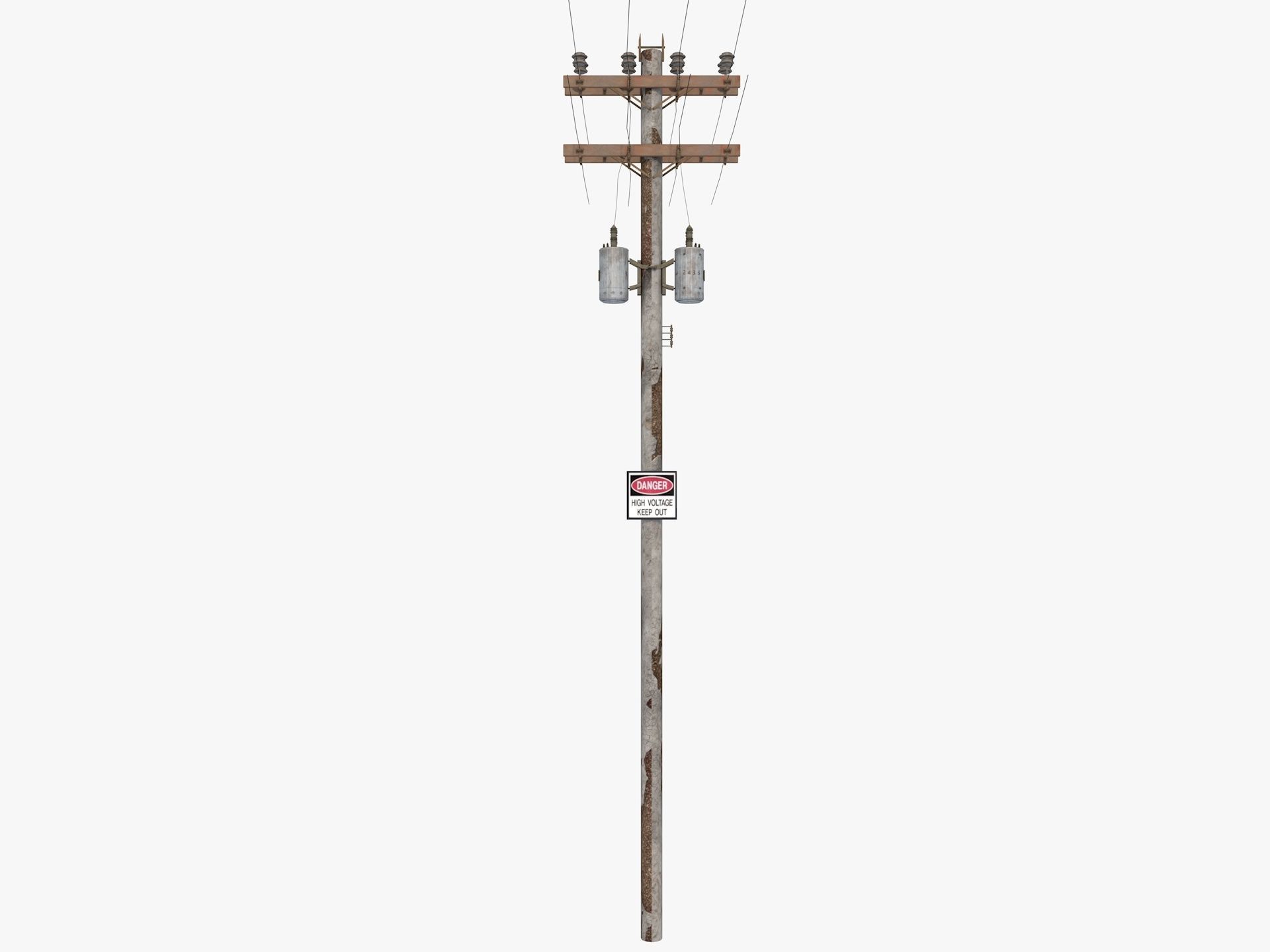 Abandoned Electric Pole 3D model_1