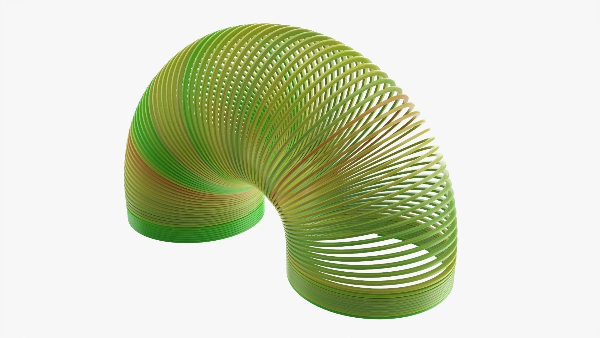 Stretched plastic spring toy colorful 3D model_1