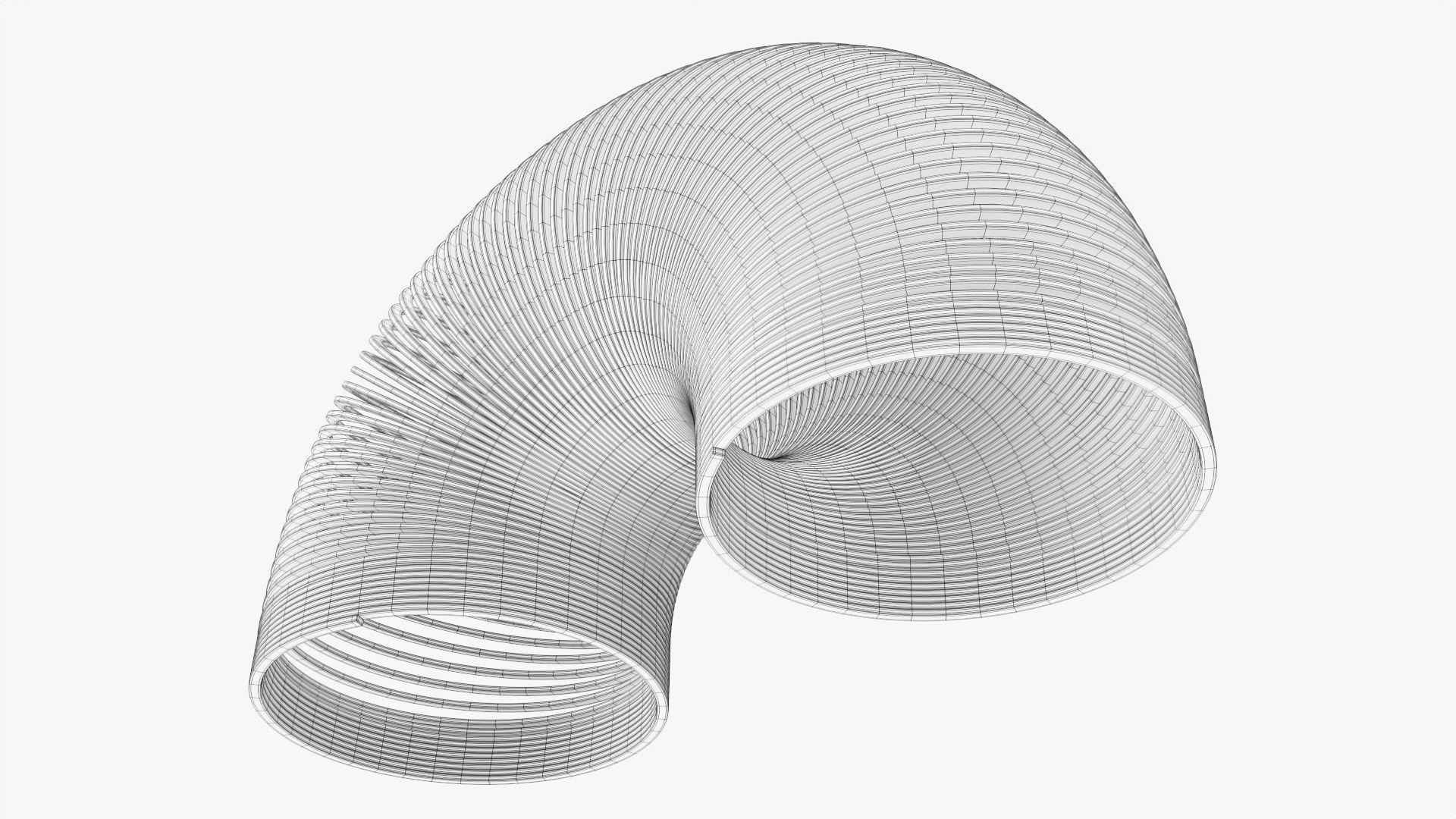 Stretched plastic spring toy colorful 3D model_7