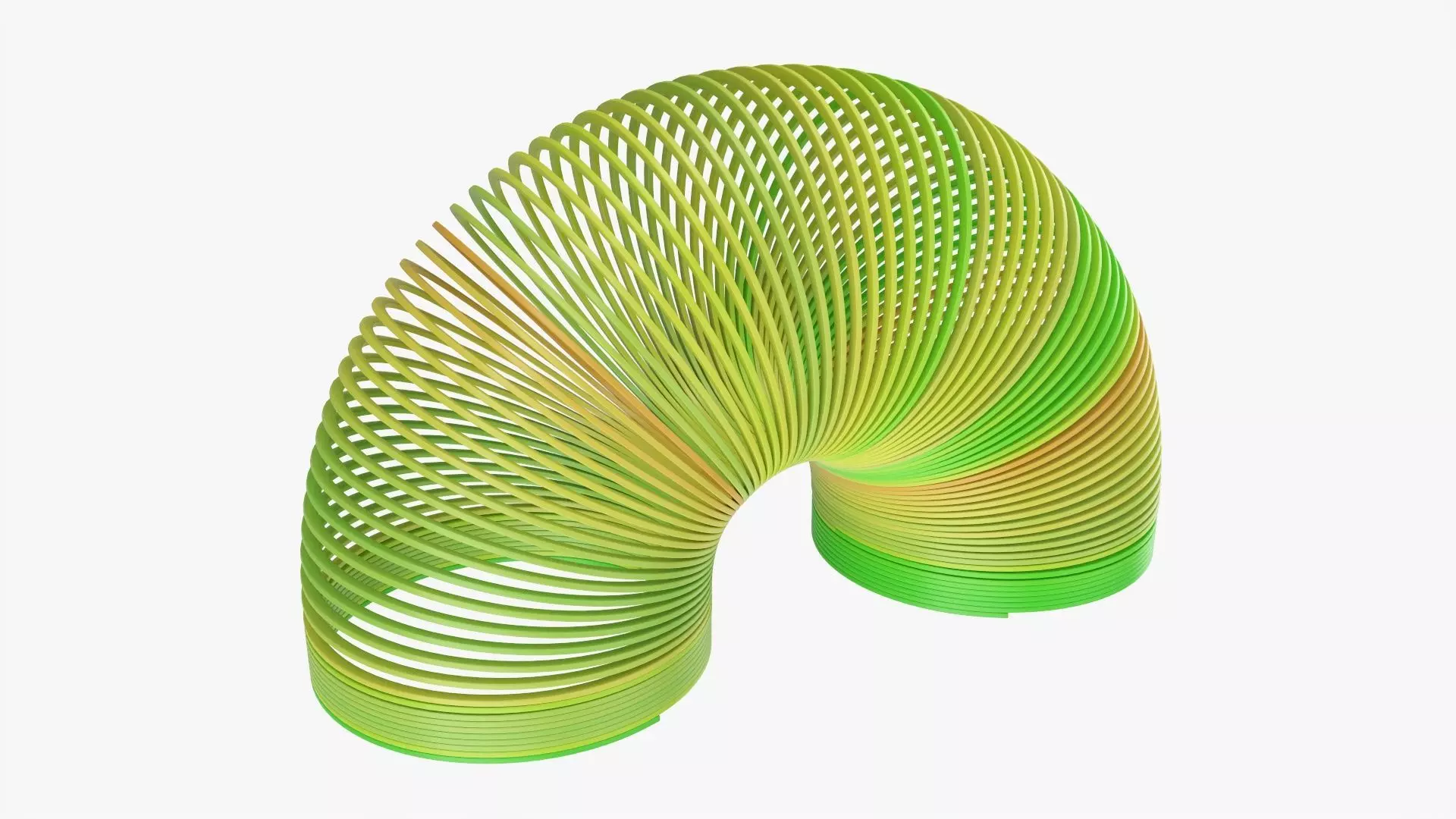 Stretched plastic spring toy colorful 3D model_0