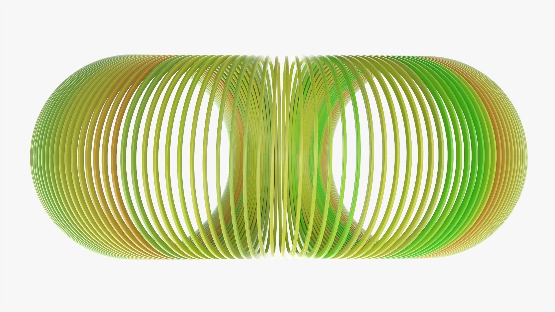 Stretched plastic spring toy colorful 3D model_5