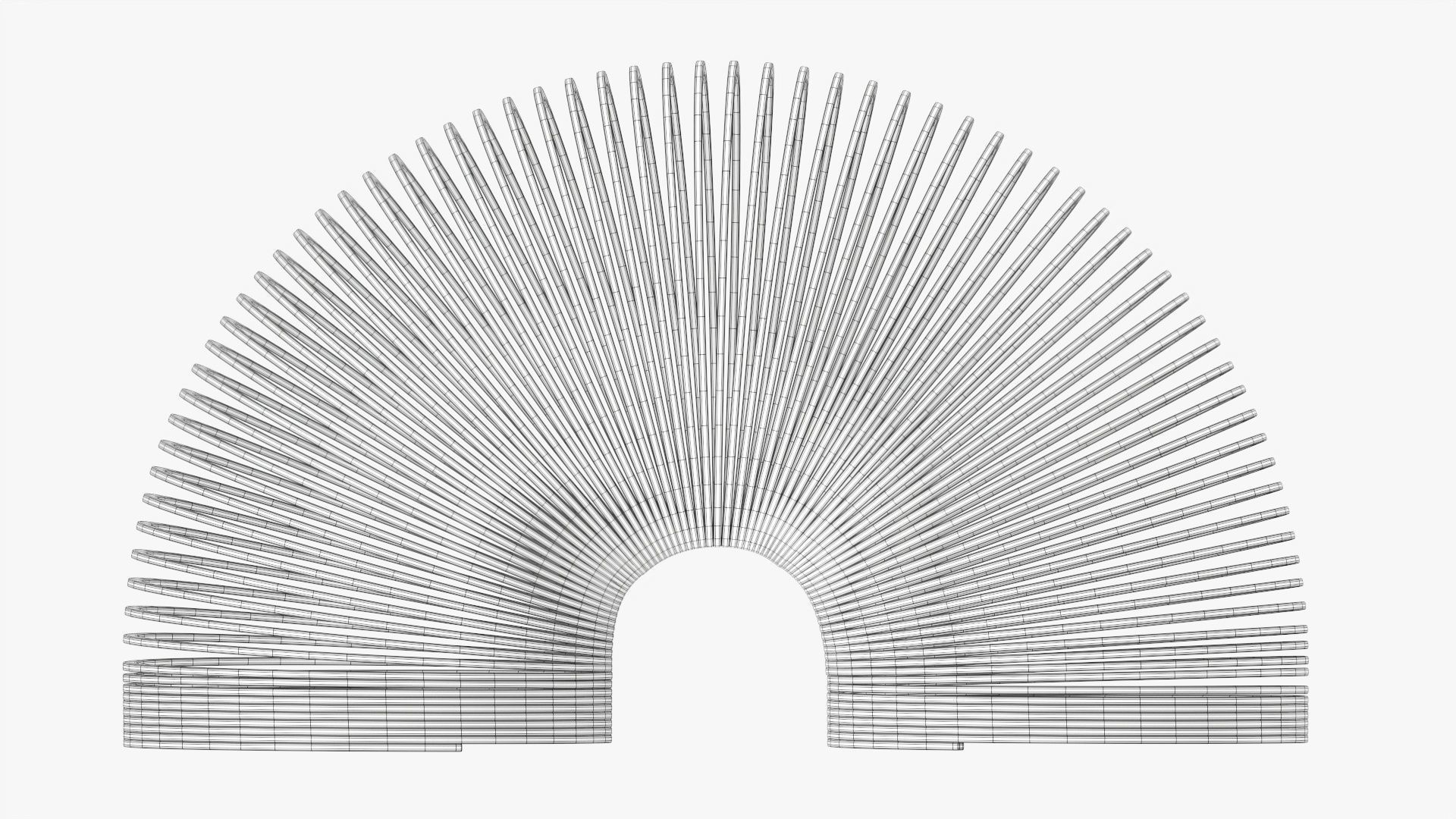 Stretched plastic spring toy colorful 3D model_8