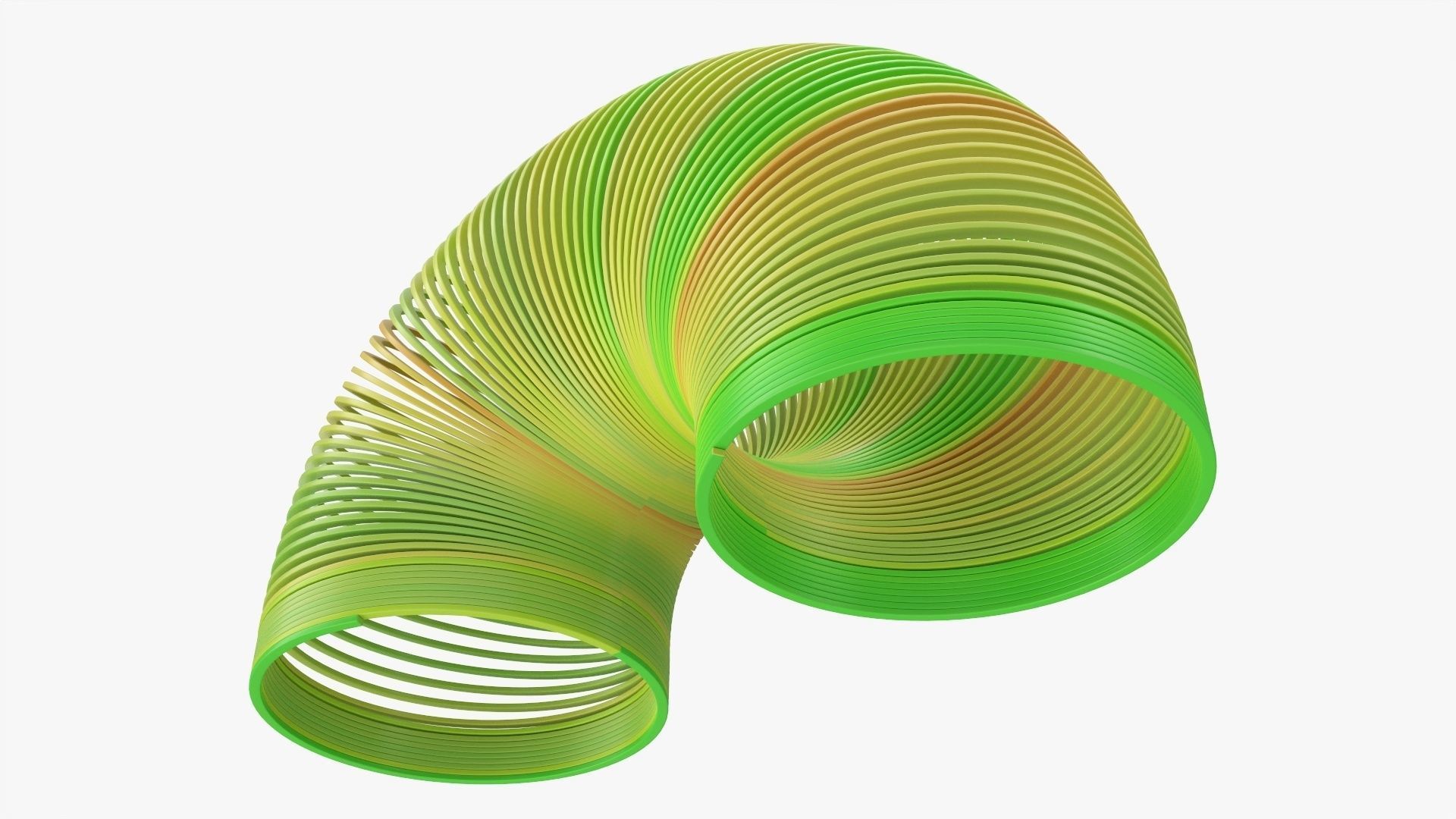 Stretched plastic spring toy colorful 3D model_2