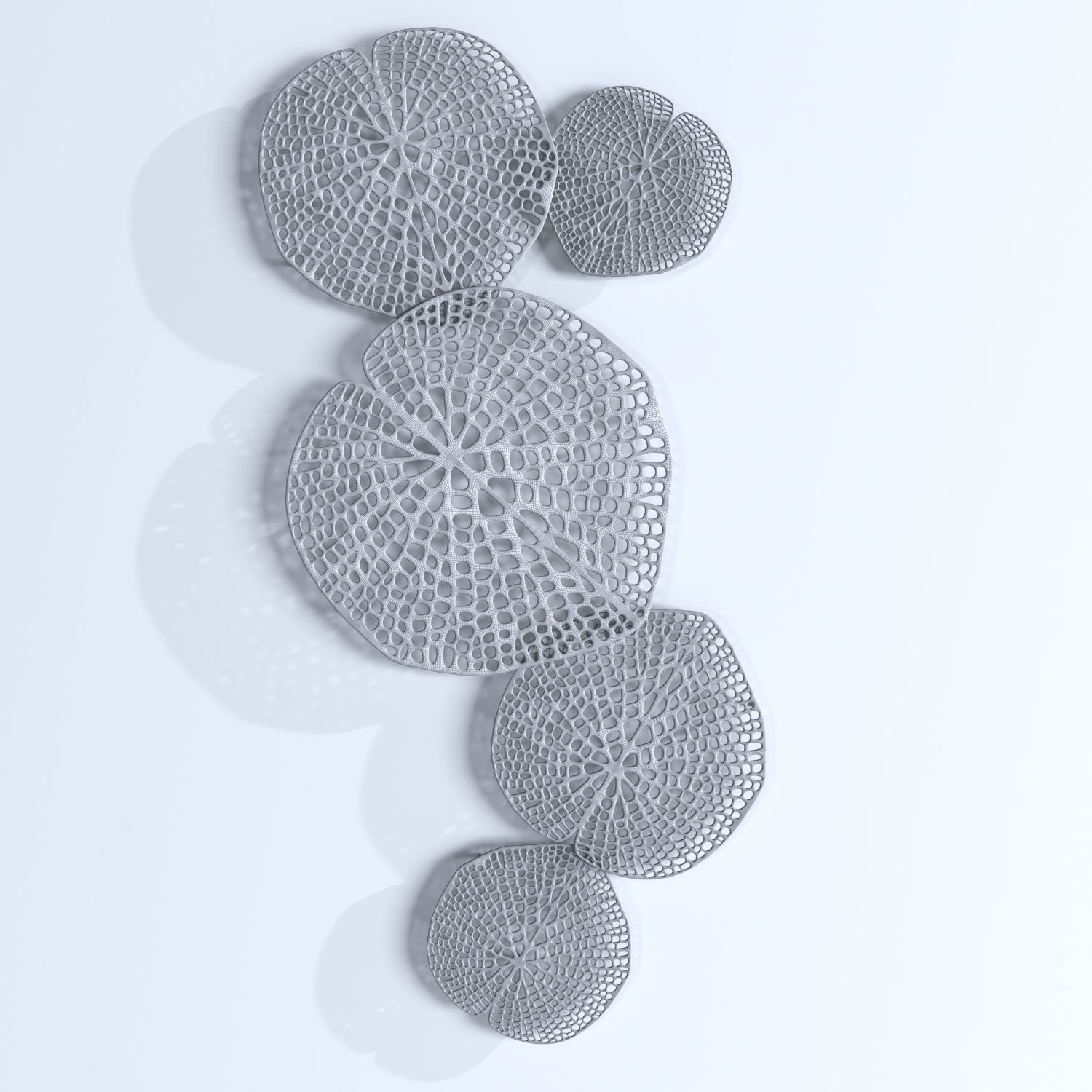 Wanddecoratie Metal Lotusblad diep donkerbruin 3D model_4