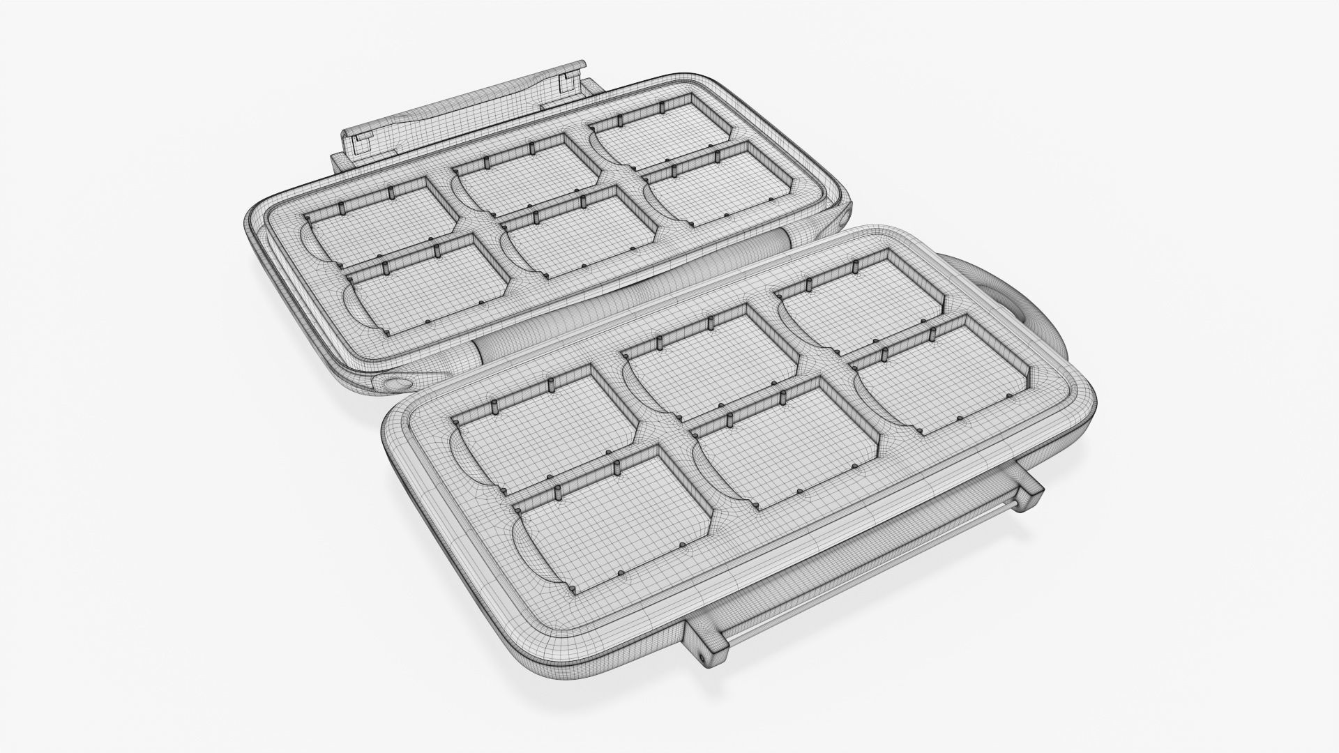 SD memory card carrying case 3D model_7