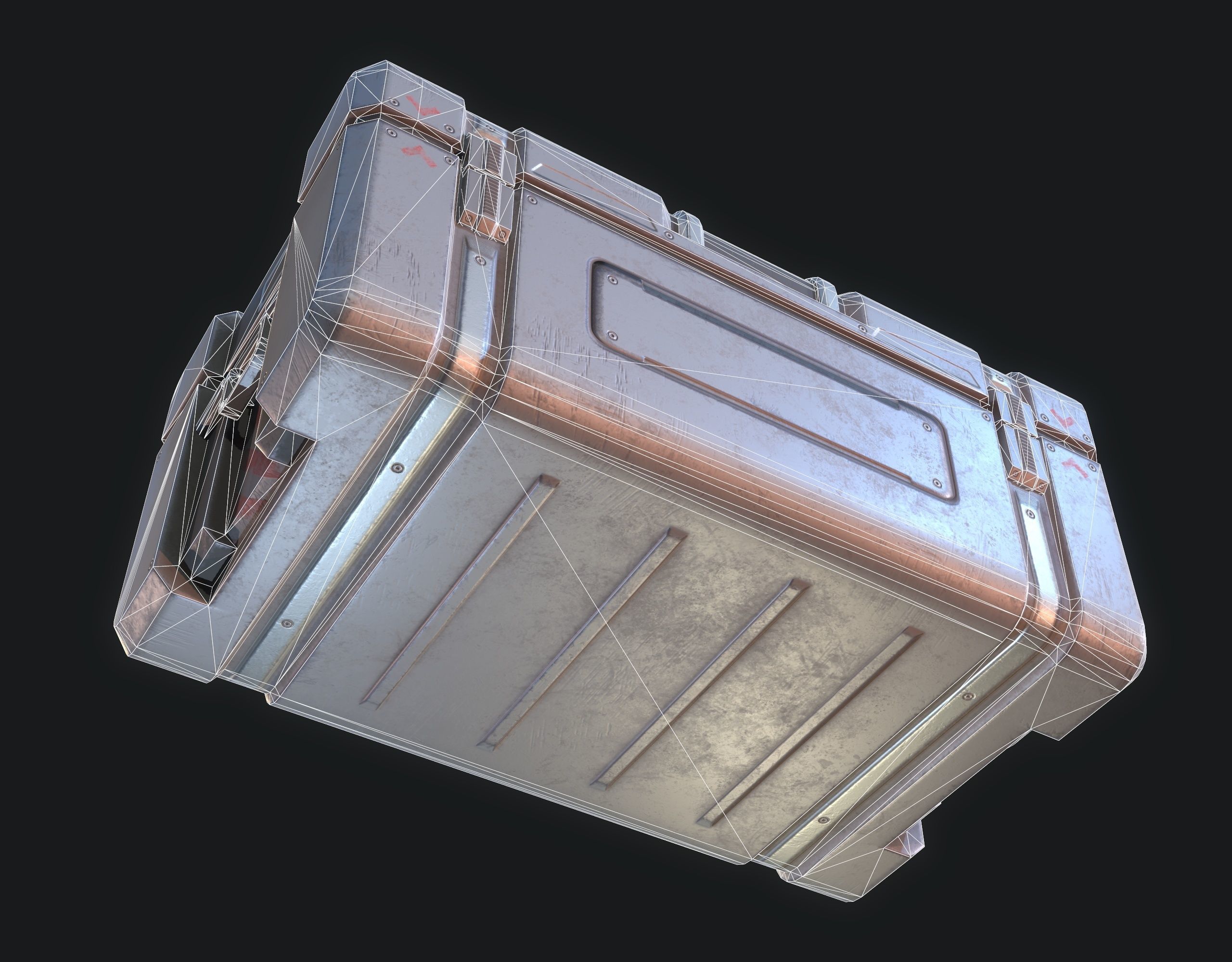 Sci-fi Storage Crate Low-poly 3D model_3