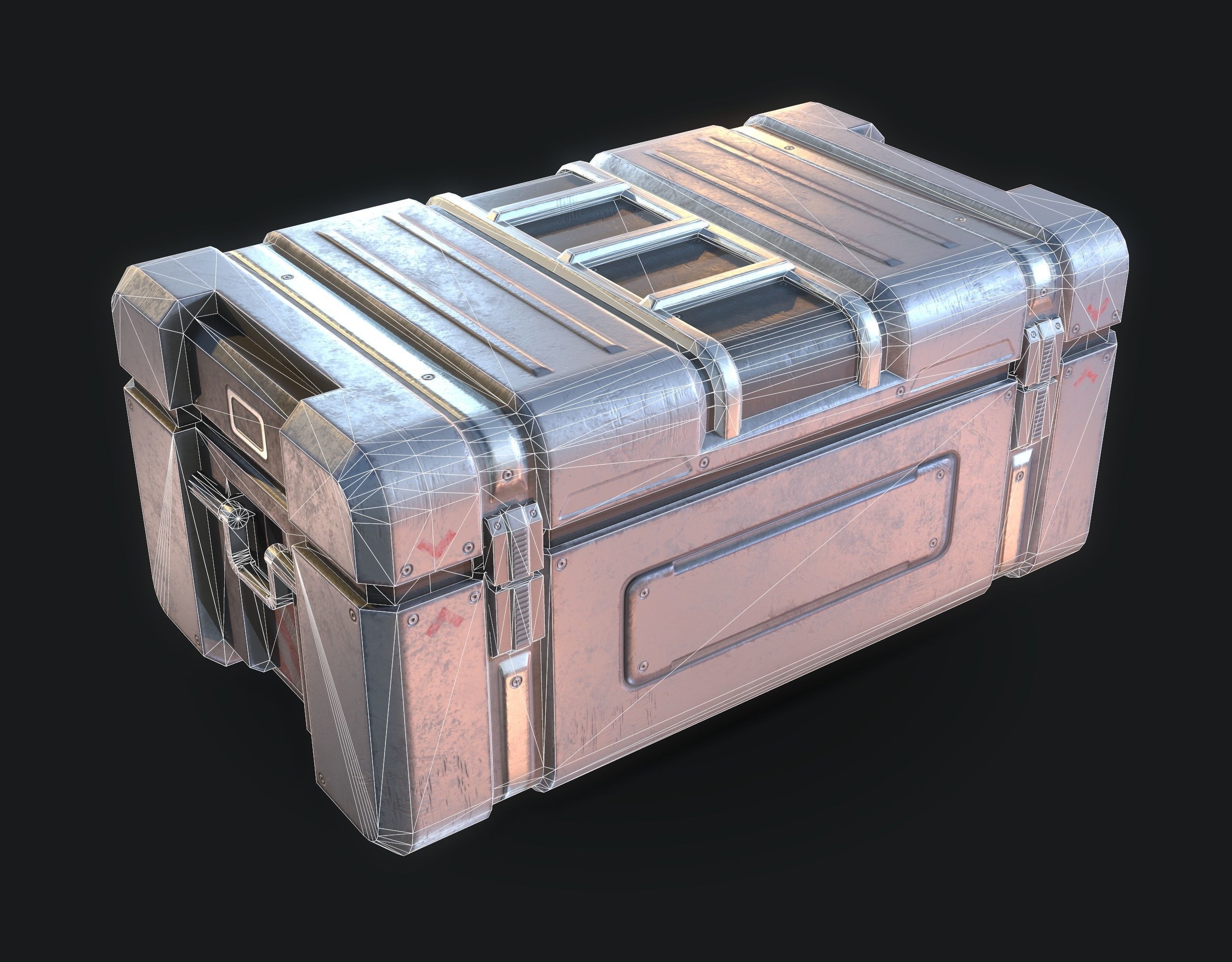 Sci-fi Storage Crate Low-poly 3D model_1