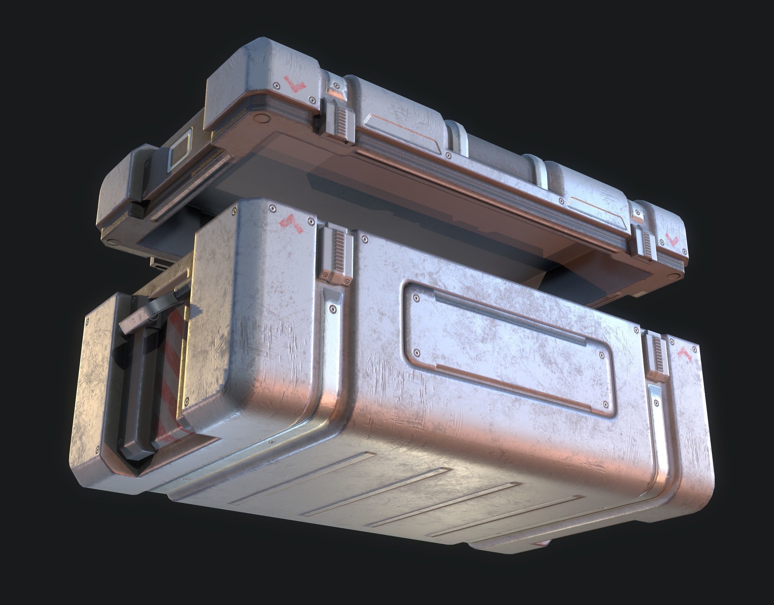 Sci-fi Storage Crate Low-poly 3D model_6