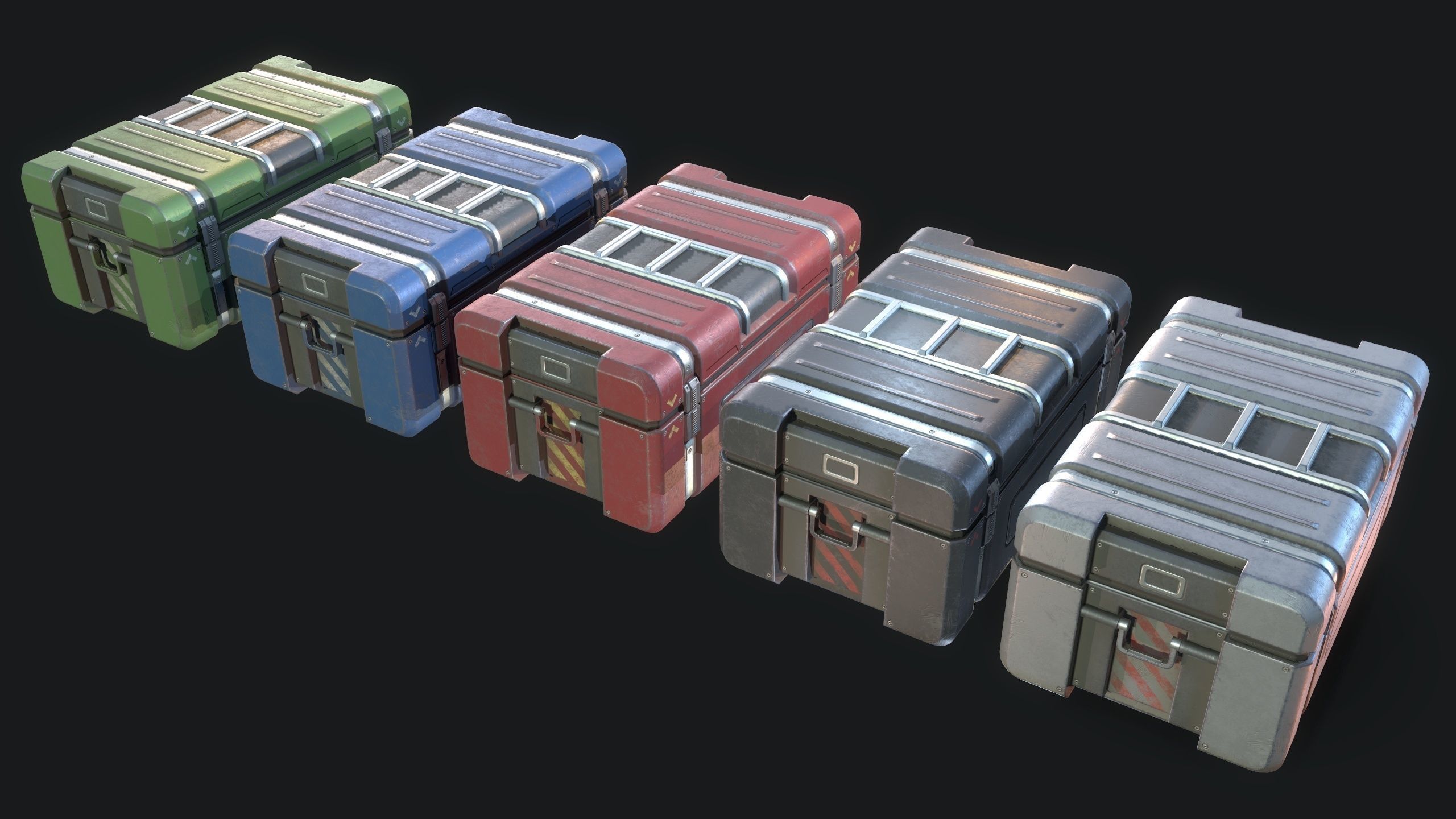 Sci-fi Storage Crate Low-poly 3D model_8