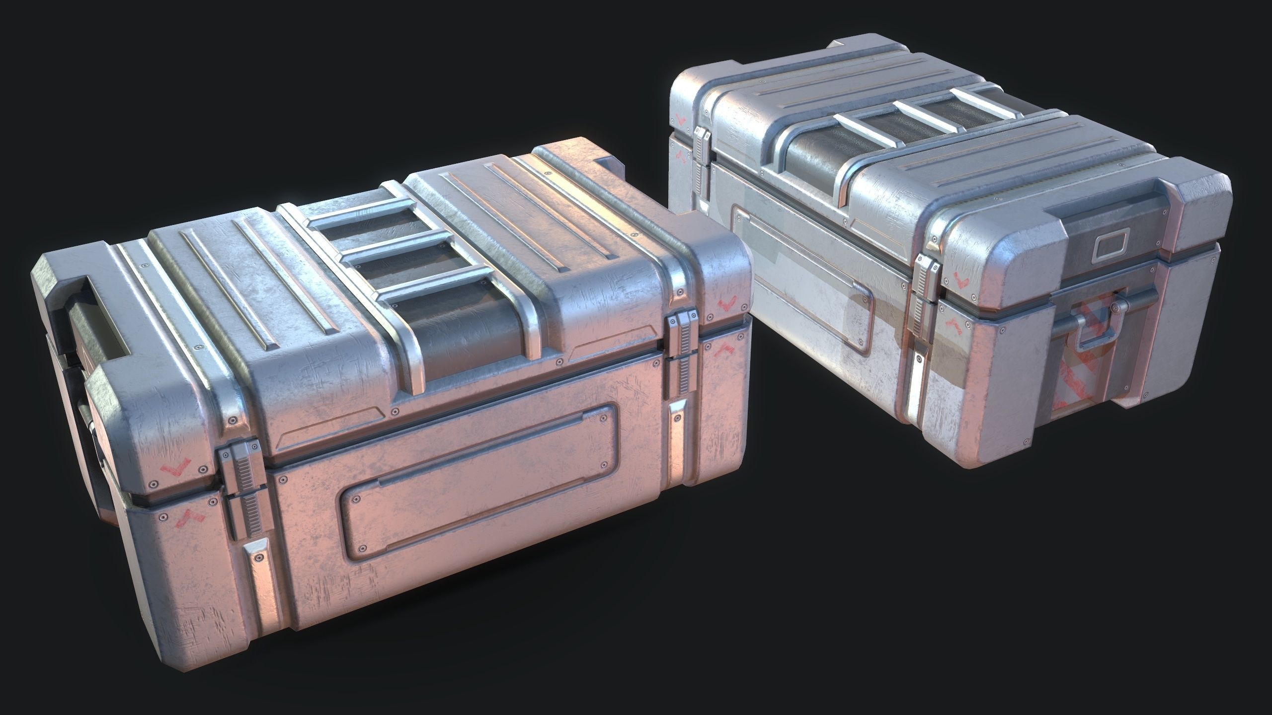 Sci-fi Storage Crate Low-poly 3D model_9