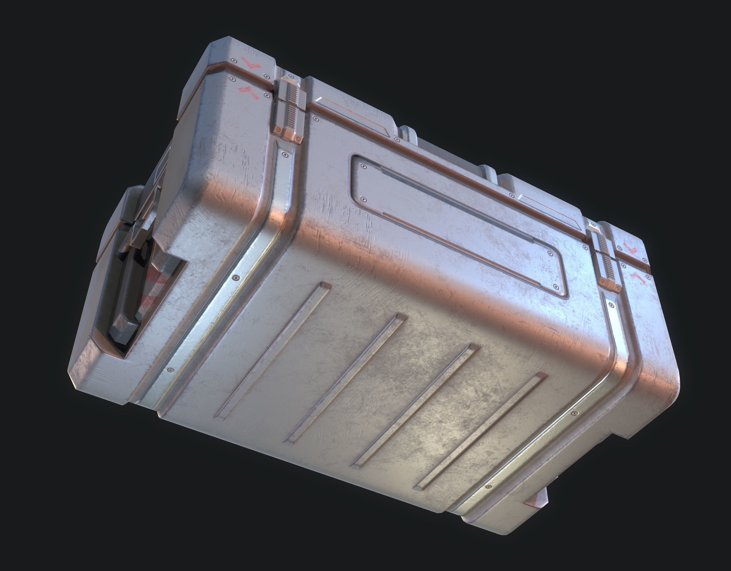 Sci-fi Storage Crate Low-poly 3D model_2