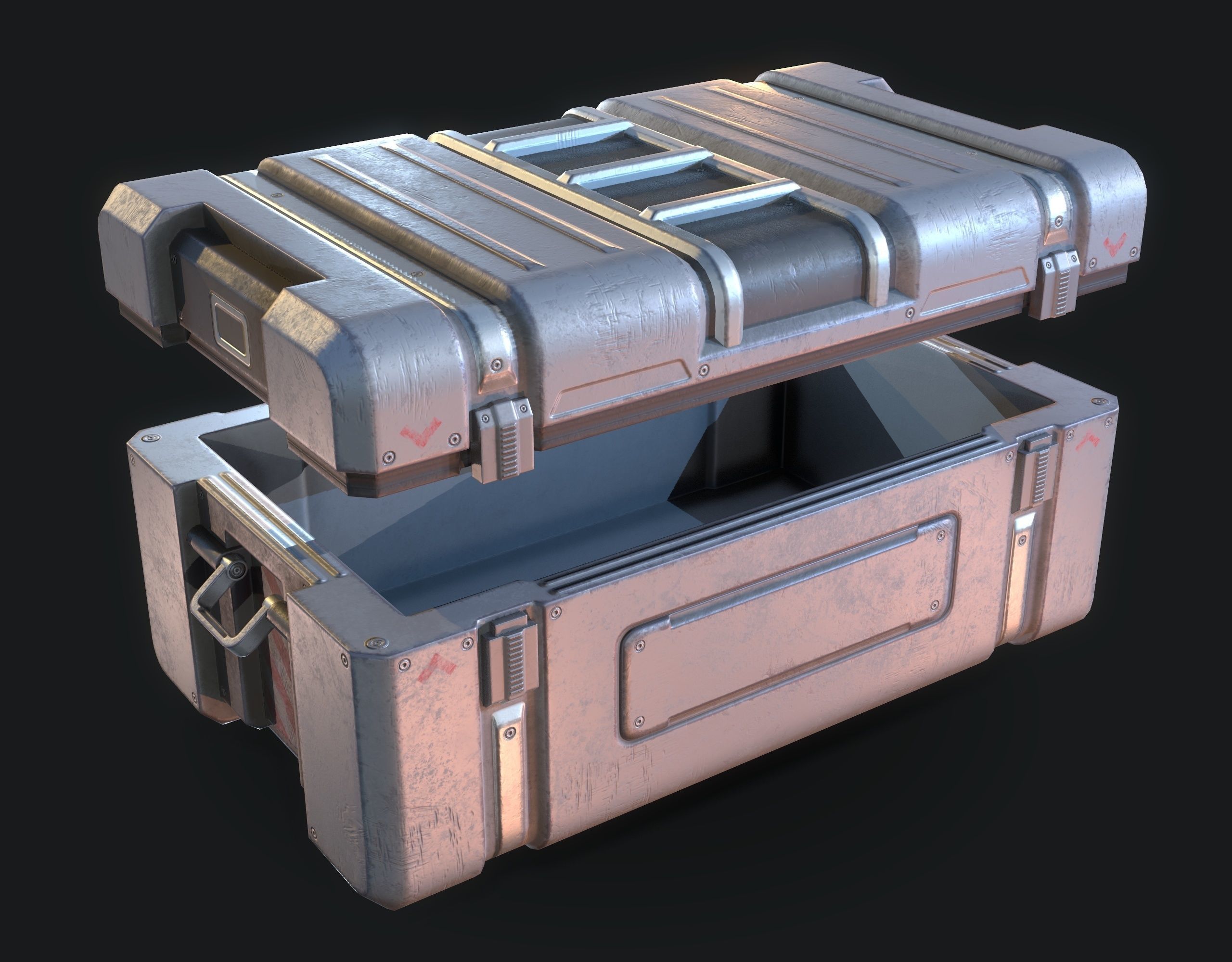 Sci-fi Storage Crate Low-poly 3D model_4