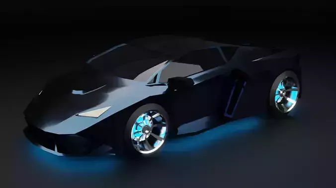 Low-poly sports car Free 3D model