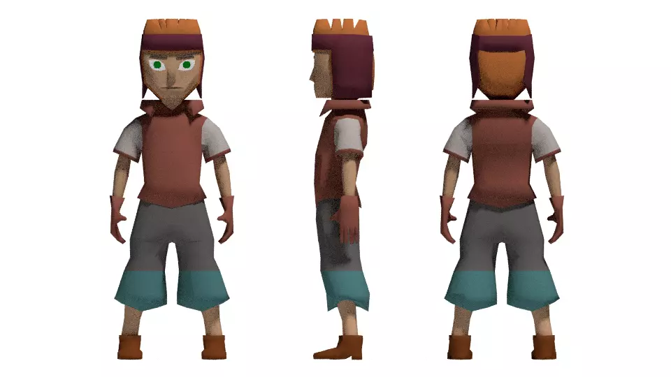 3D model game ready boy character VR / AR / low-poly | CGTrader