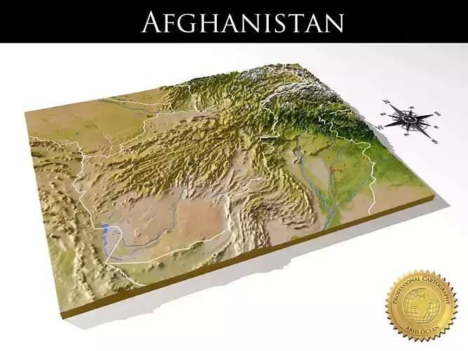 Afghanistan High Resolution 3D Relief Maps 3D model