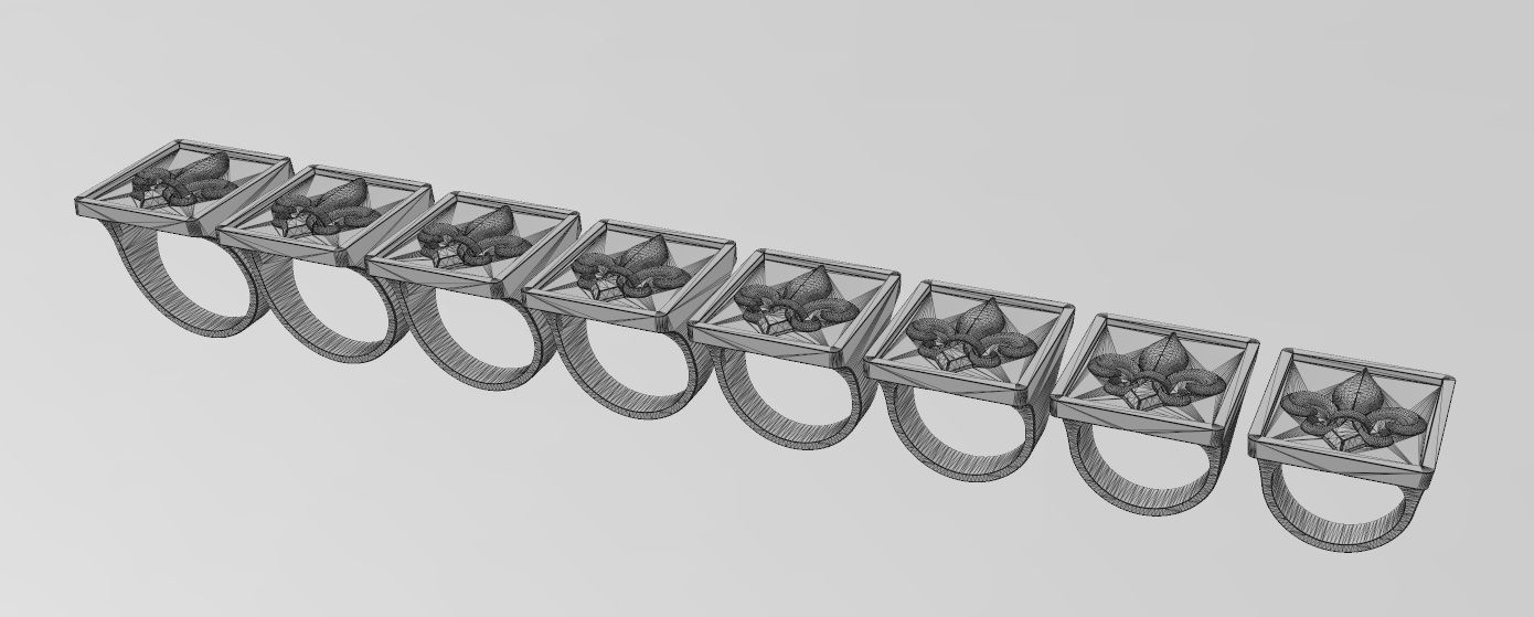 Large heraldic lily rectangular ring size 6to13 3D print model_12