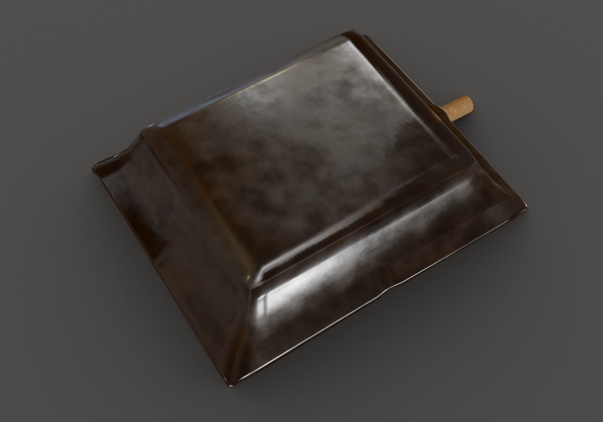 Ashtray with cigarettes Low-poly 3D model_7