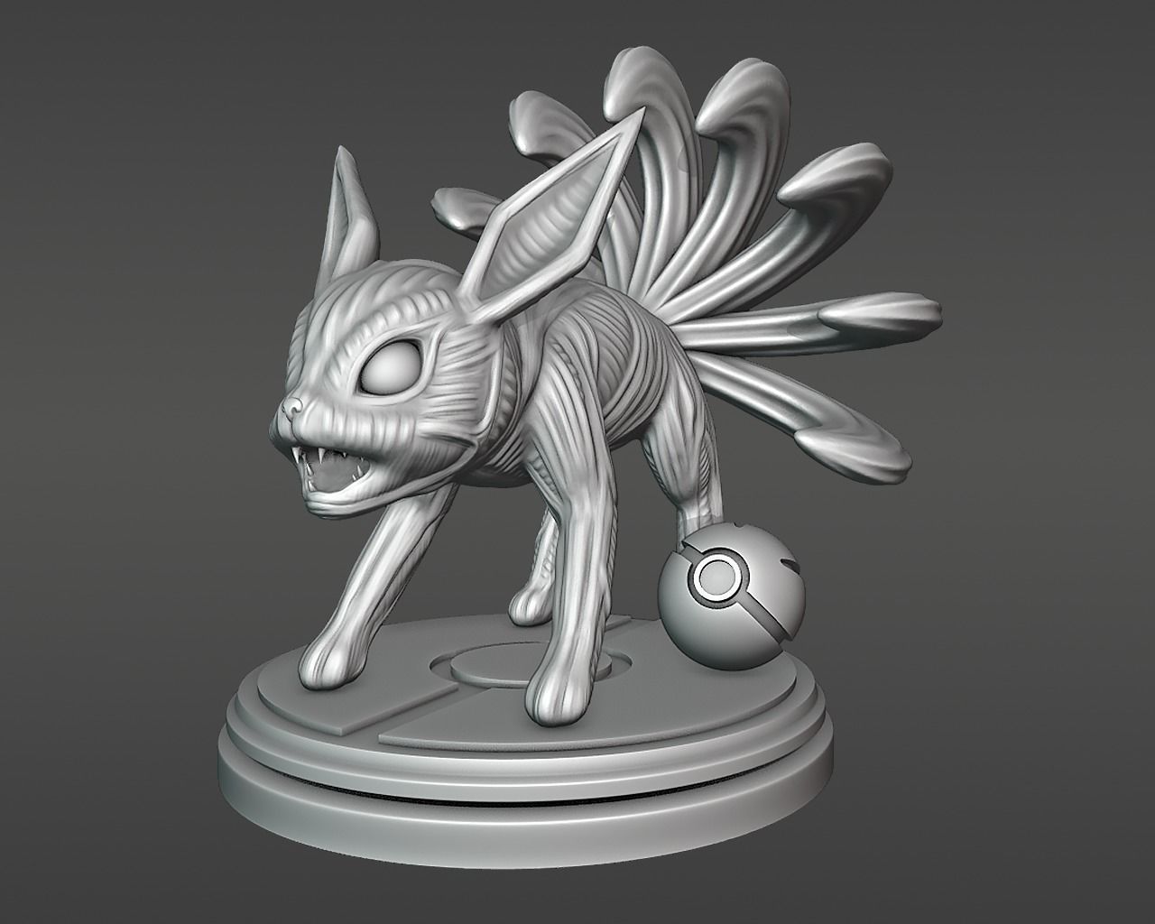 Kitsune Pokemon fox 3D print model_1