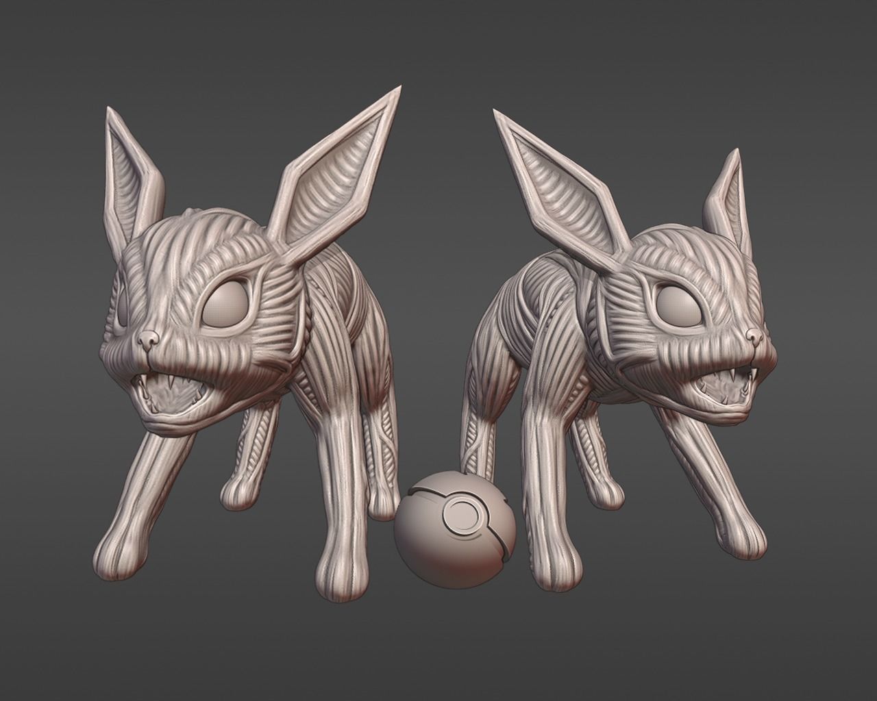 Kitsune Pokemon fox 3D print model_6