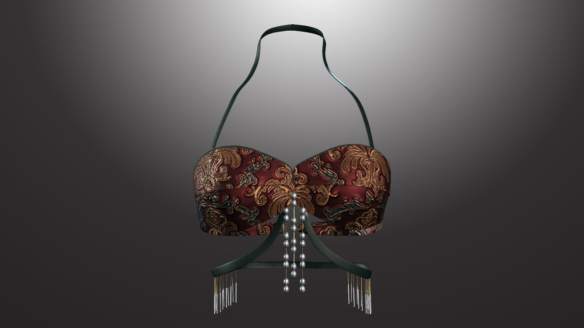 DTS-Model01-Bra1G bra with fringes Low-poly 3D model_1