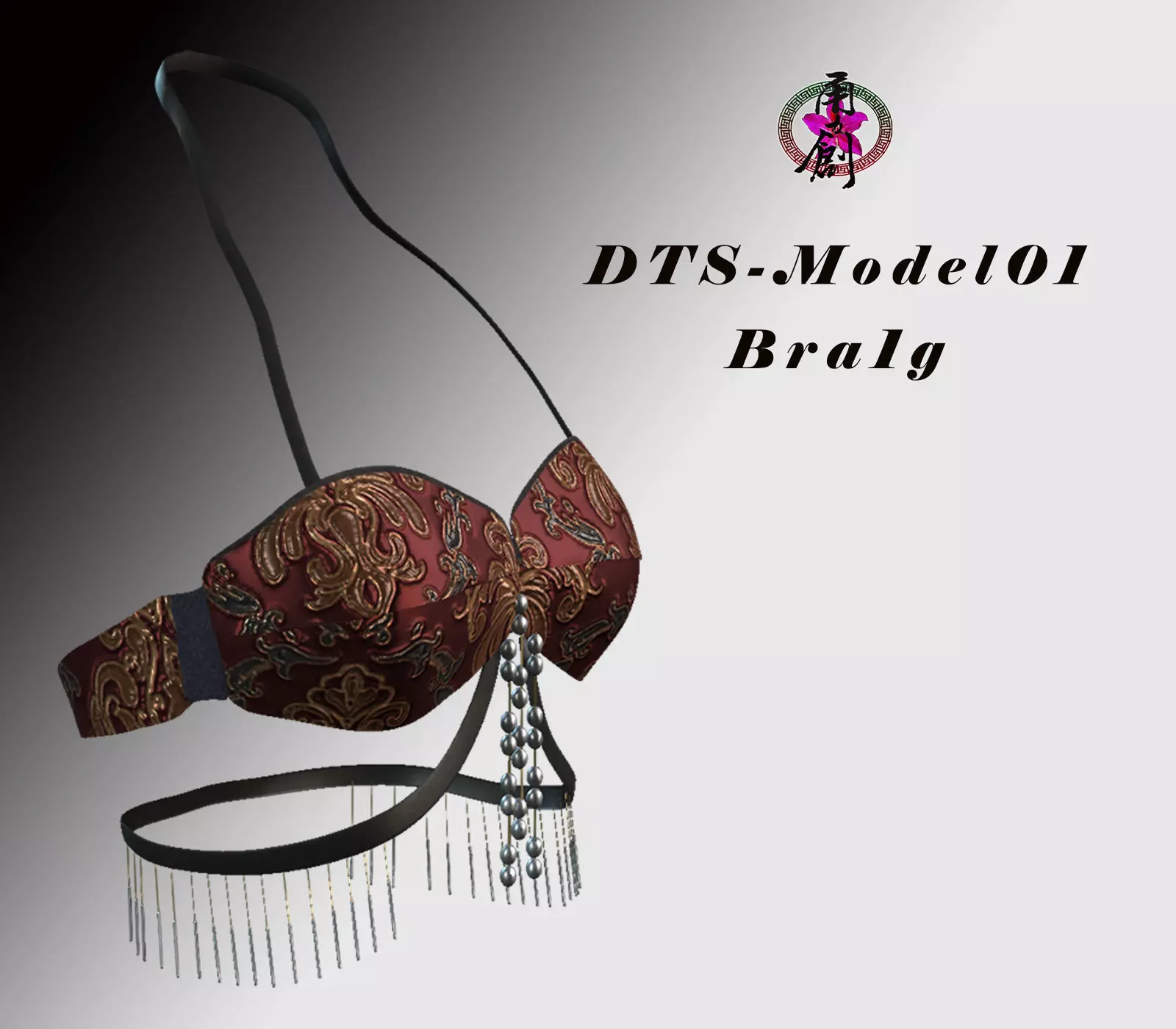 DTS-Model01-Bra1G bra with fringes Low-poly 3D model_0