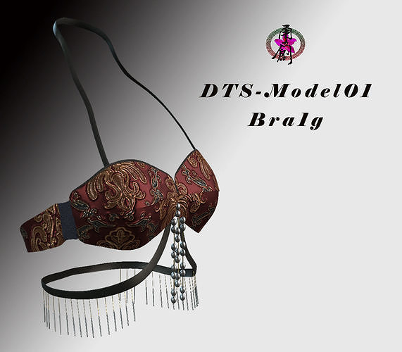 DTS-Model01-Bra1G bra with fringes Low-poly 3D model