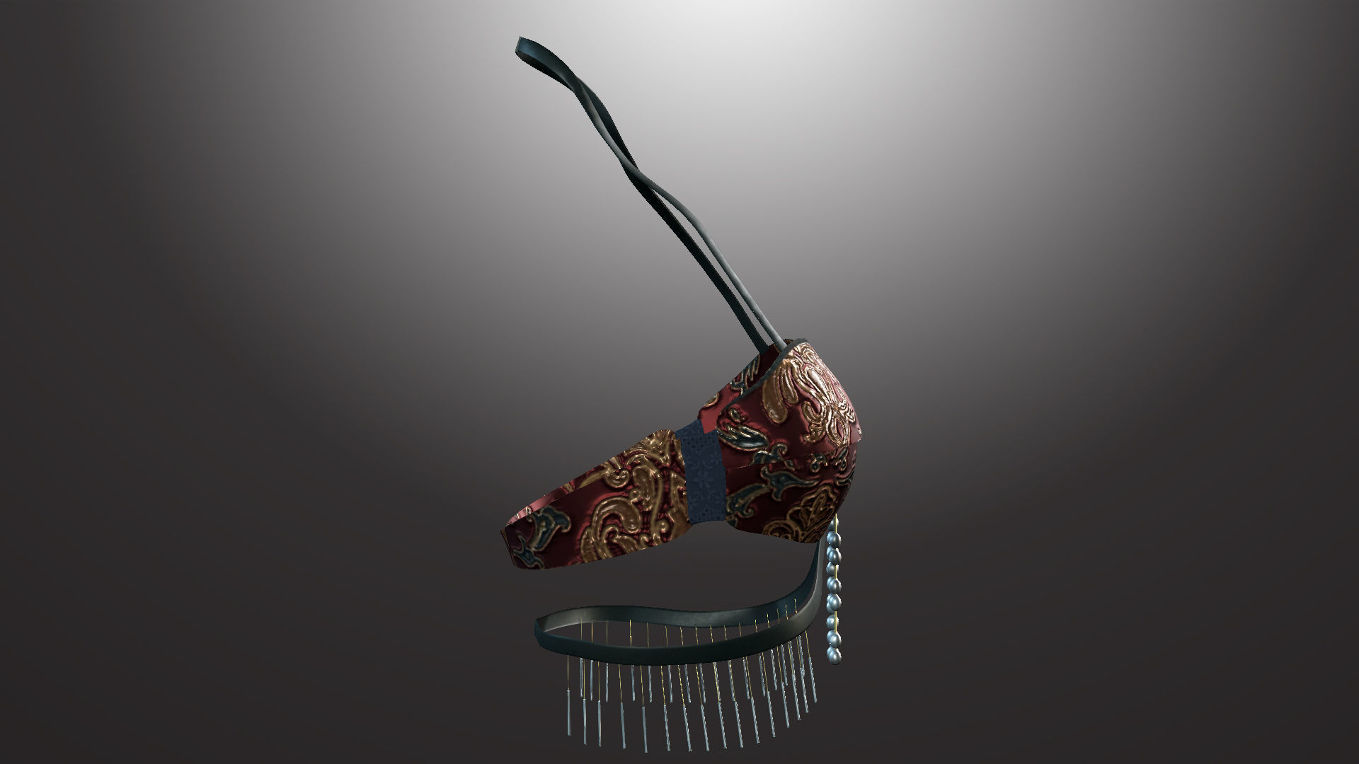 DTS-Model01-Bra1G bra with fringes Low-poly 3D model_4