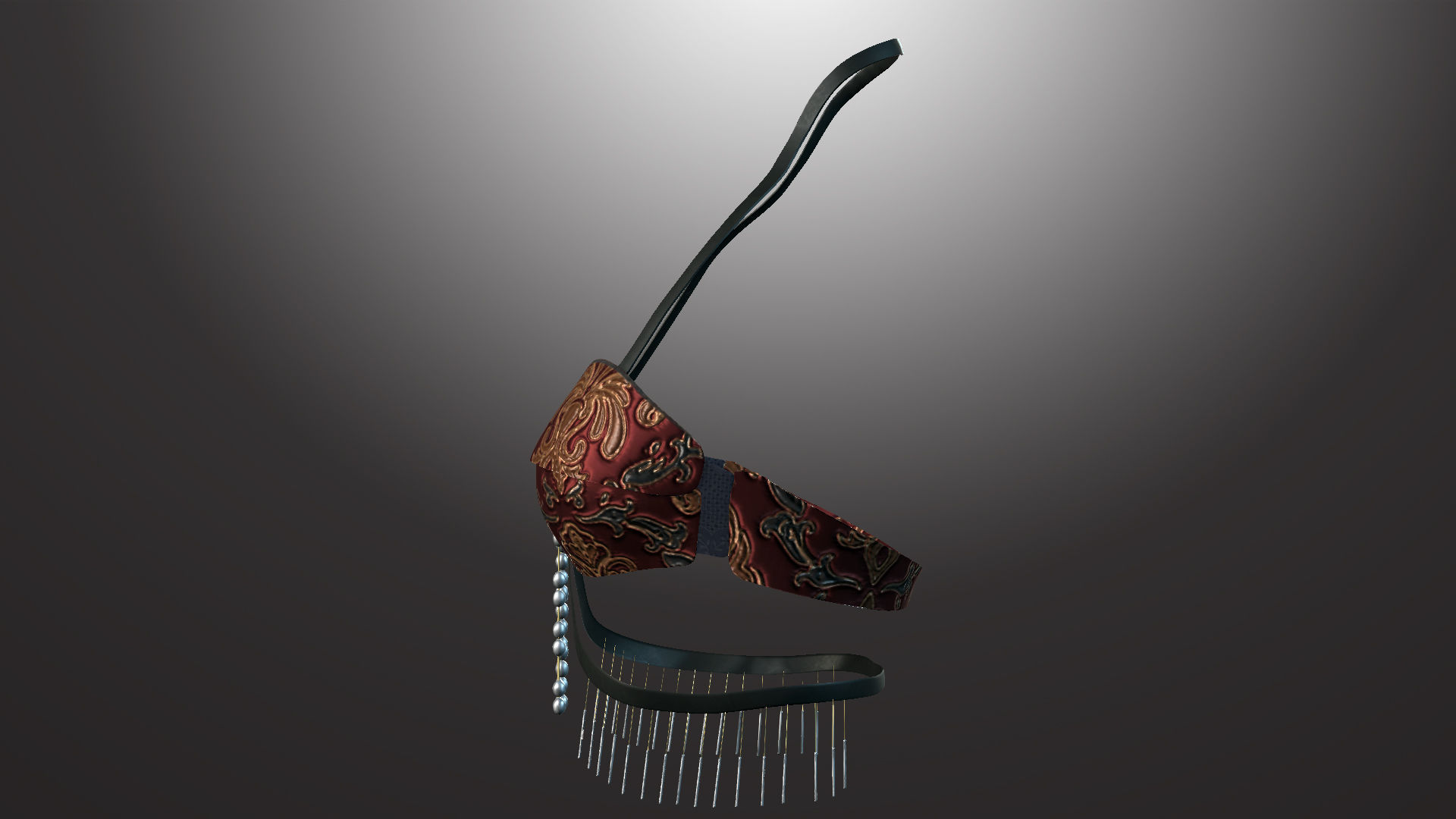 DTS-Model01-Bra1G bra with fringes Low-poly 3D model_2