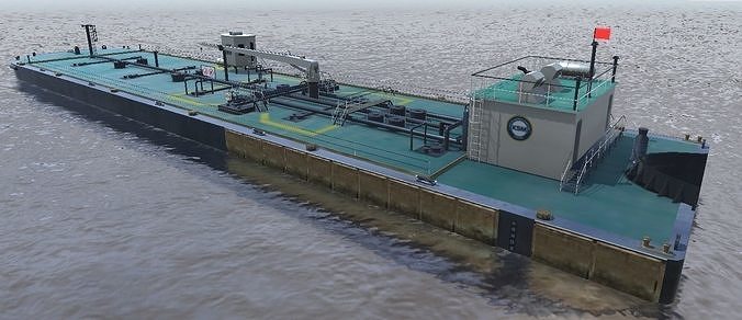 KSM barge 3d model Low-poly 3D model